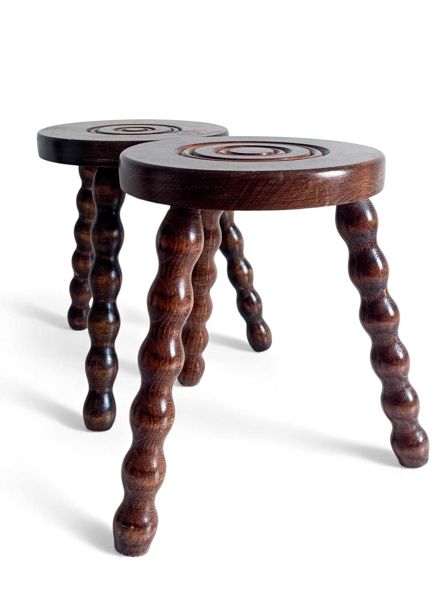 Mid-Century Stools or Accent Tables, Charles Dudouyt Style, France, 1950s en vente 7