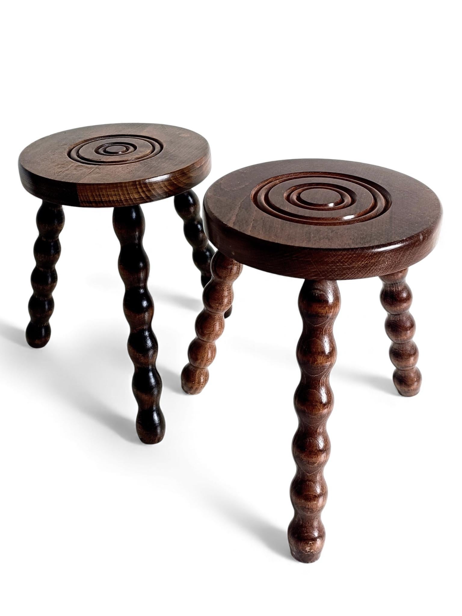 Mid-Century Stools or Accent Tables, Charles Dudouyt Style, France, 1950s en vente 8