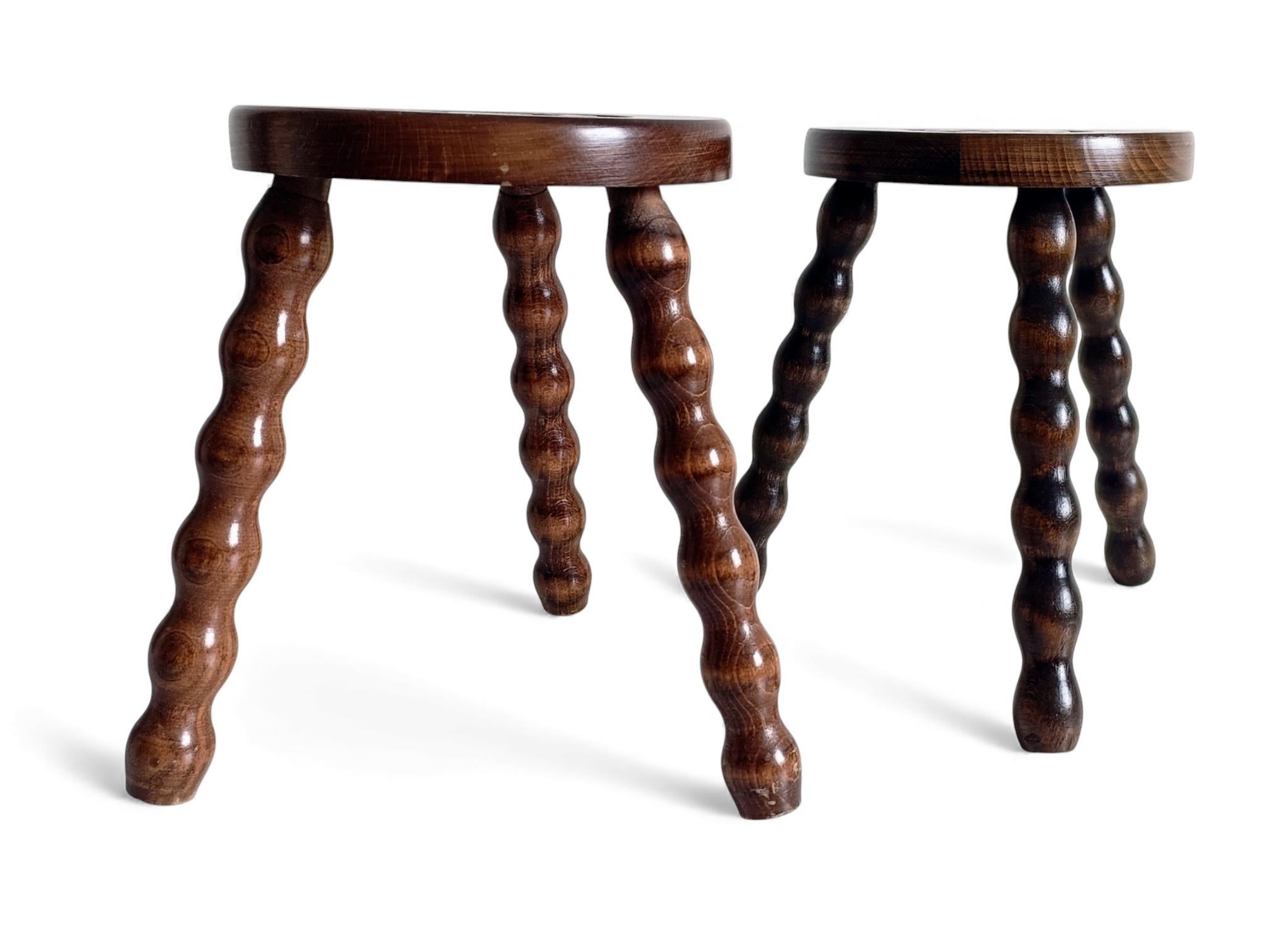 Mid-Century Stools or Accent Tables, Charles Dudouyt Style, France, 1950s Excellent état - En vente à Valencia, VC