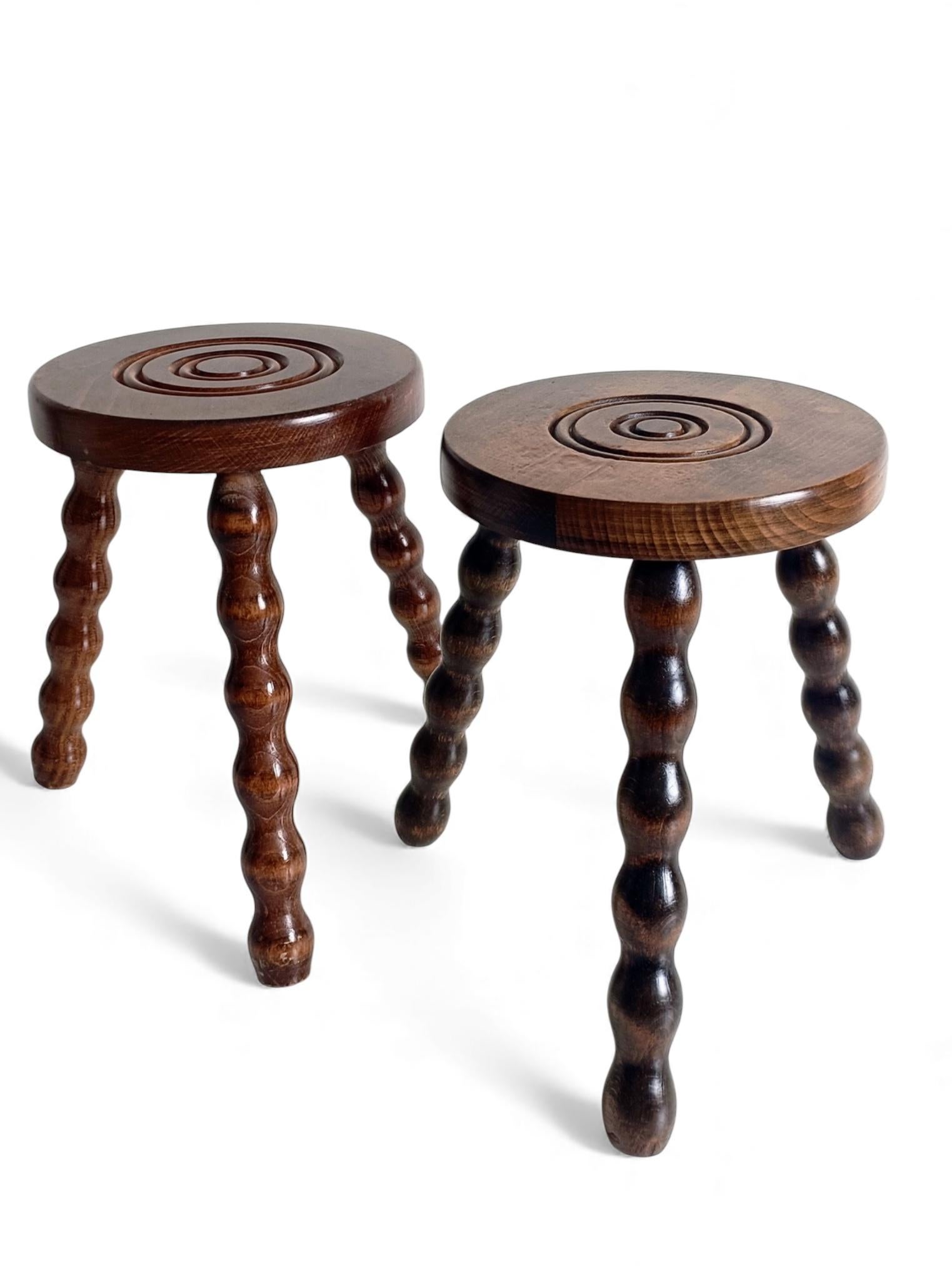 Milieu du XXe siècle Mid-Century Stools or Accent Tables, Charles Dudouyt Style, France, 1950s en vente