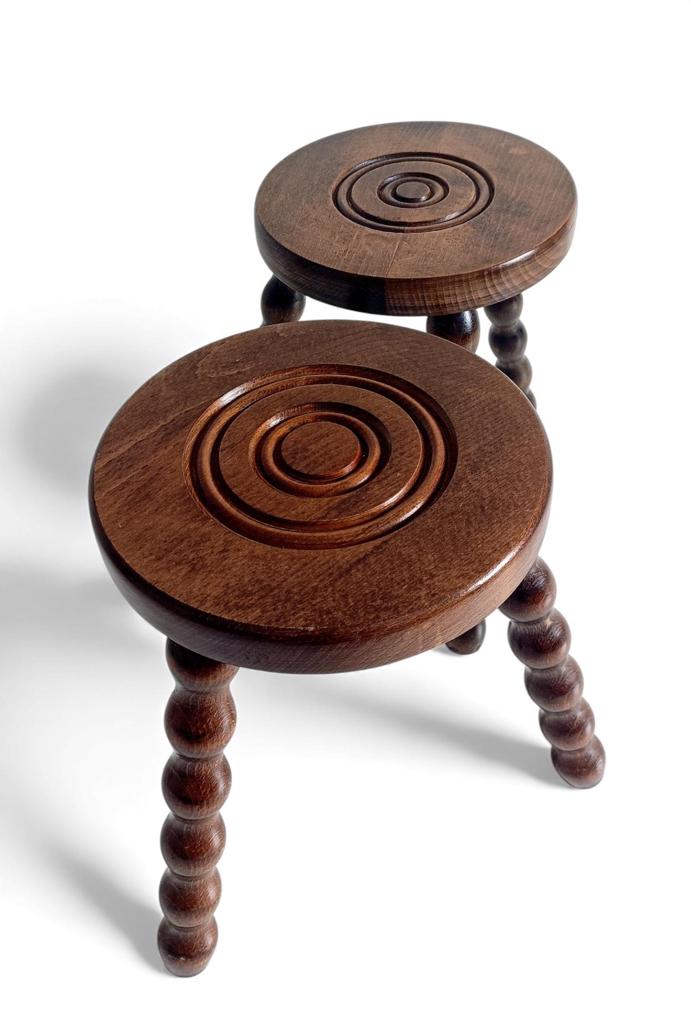 Mid-Century Stools or Accent Tables, Charles Dudouyt Style, France, 1950s en vente 1