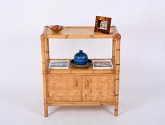 Mid-Century Cabinet in Rattan, Bamboo and Wicker, Dal Vera, Italy, 1970s