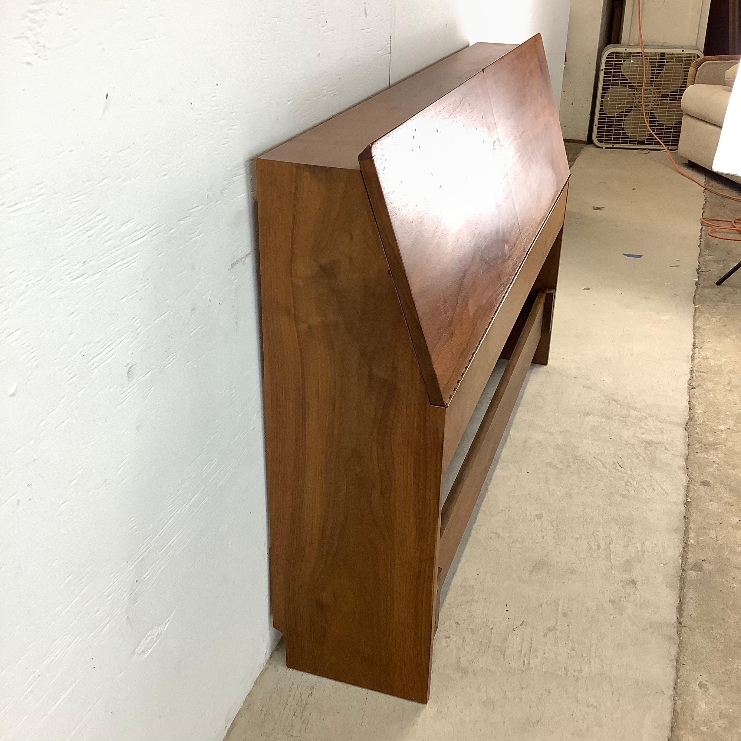Veneer Mid-Century Storage Headboard by Drexel Declaration- Full Size For Sale