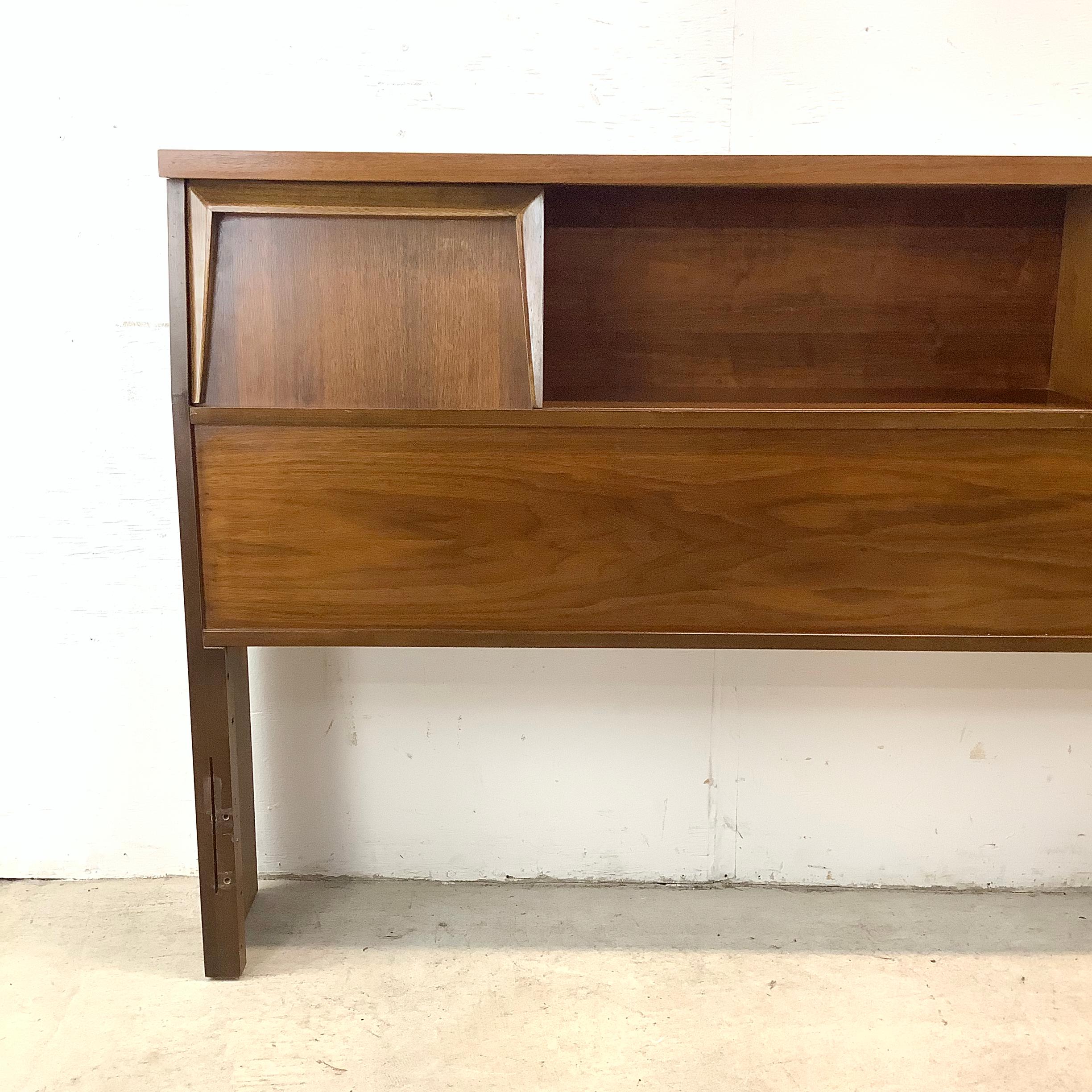 Mid-Century Modern Mid-Century Storage Headboard- Full