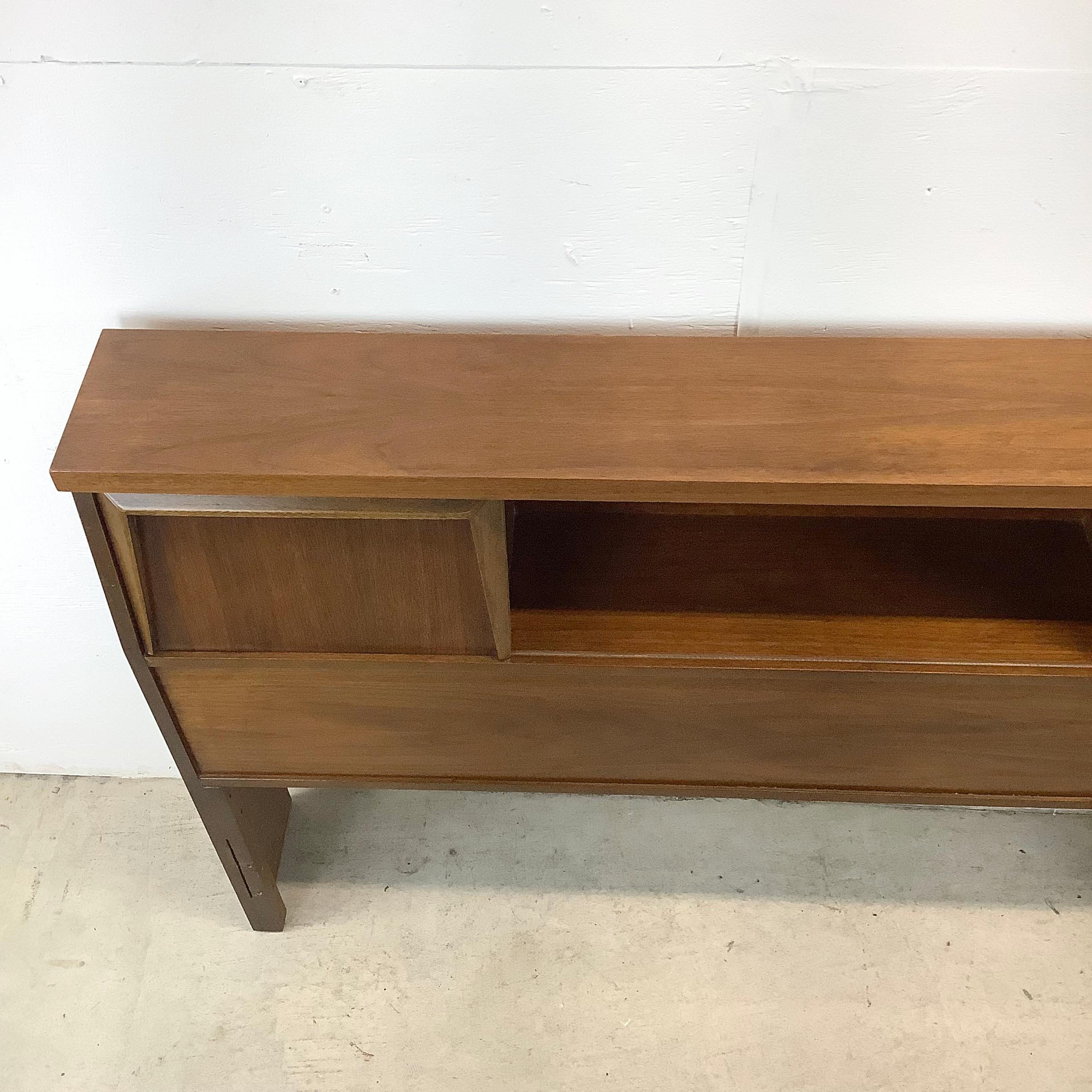 Veneer Mid-Century Storage Headboard- Full