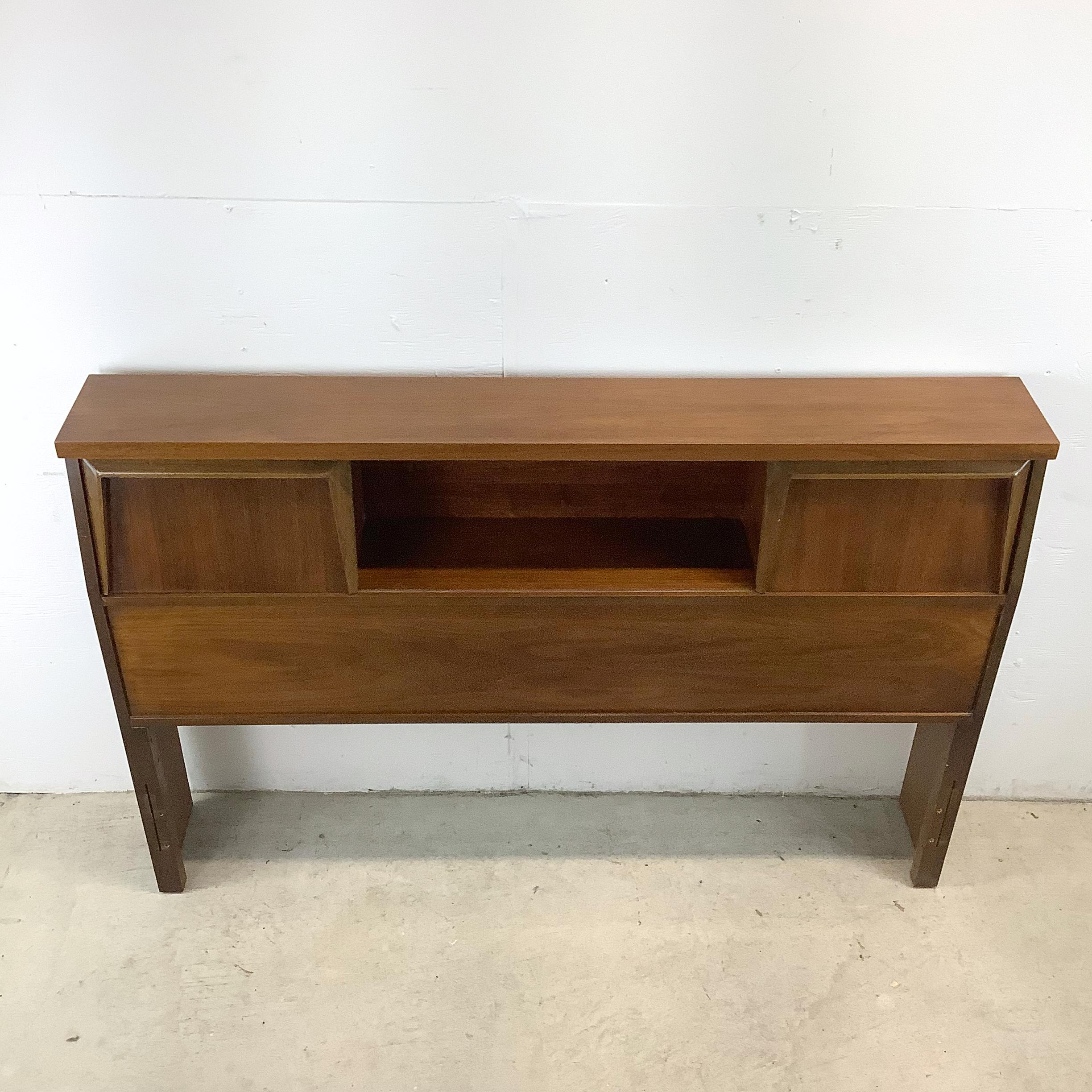 Wood Mid-Century Storage Headboard- Full