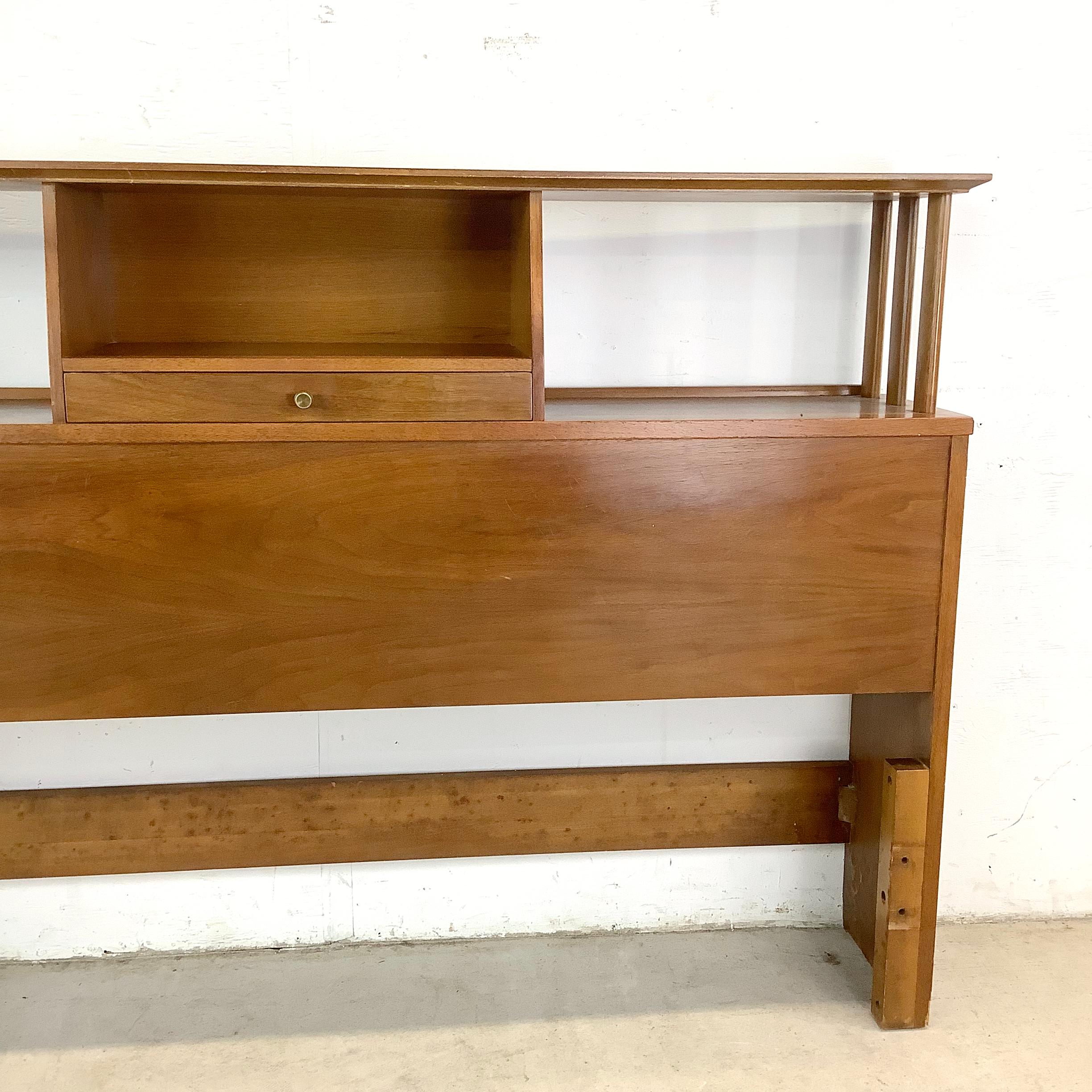 Mid-Century Modern Mid-Century Storage Headboard- Full Size