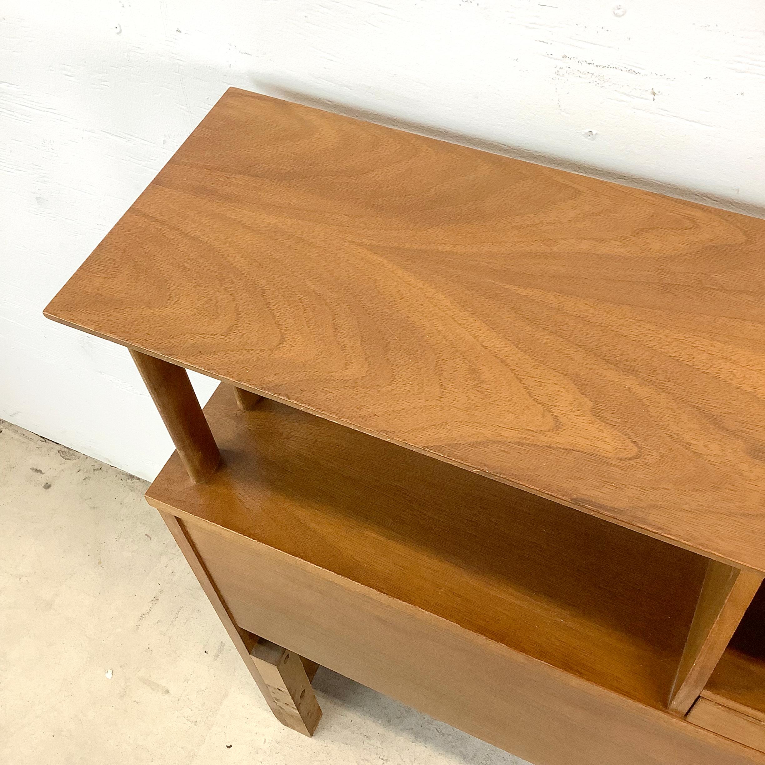 Veneer Mid-Century Storage Headboard- Full Size