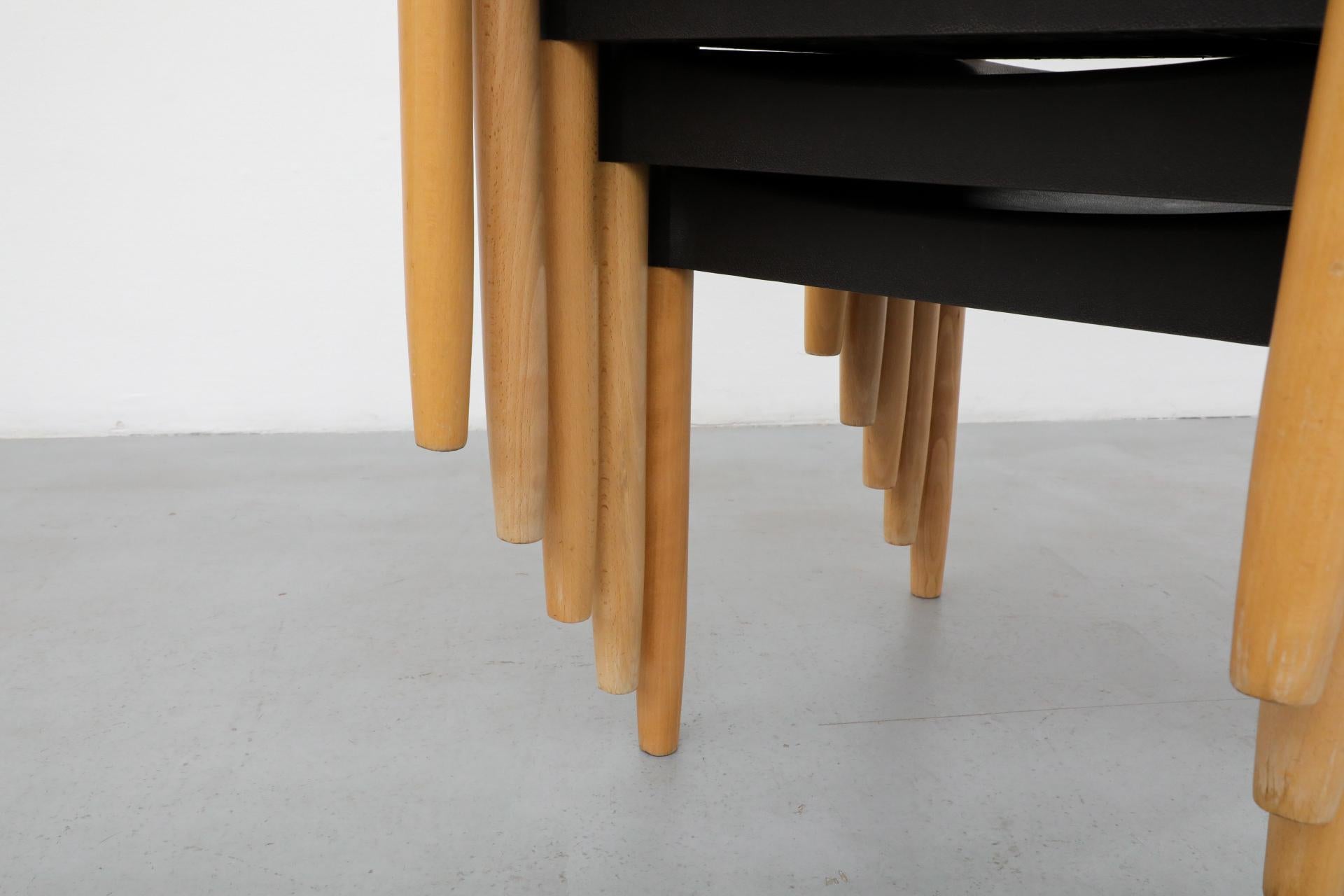 Mid-Century 'Strax' Stacking Arm Chairs by Hartmut Lohmeyer for Casala in Black For Sale 3