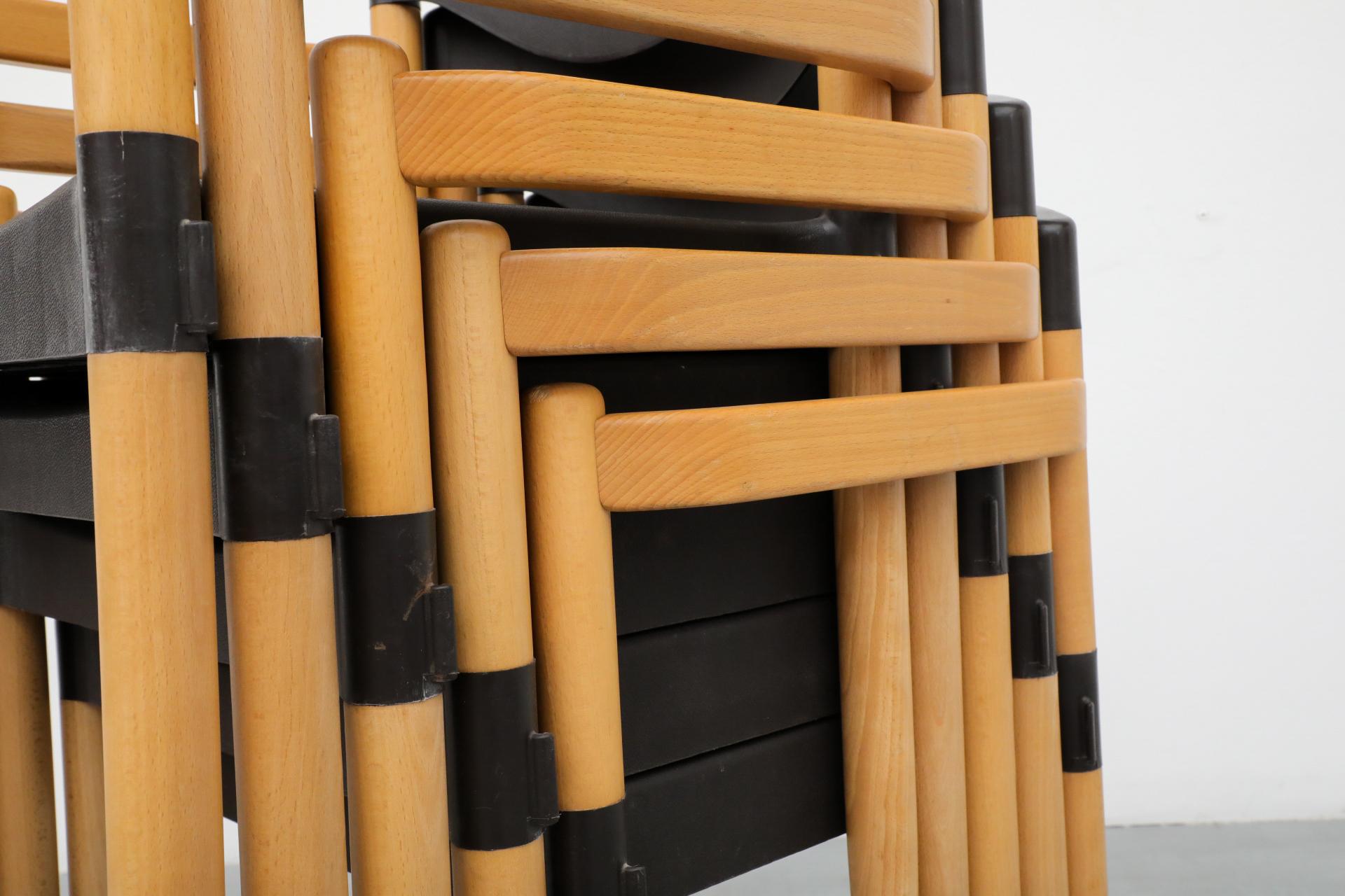 Mid-Century 'Strax' Stacking Arm Chairs by Hartmut Lohmeyer for Casala in Black For Sale 5