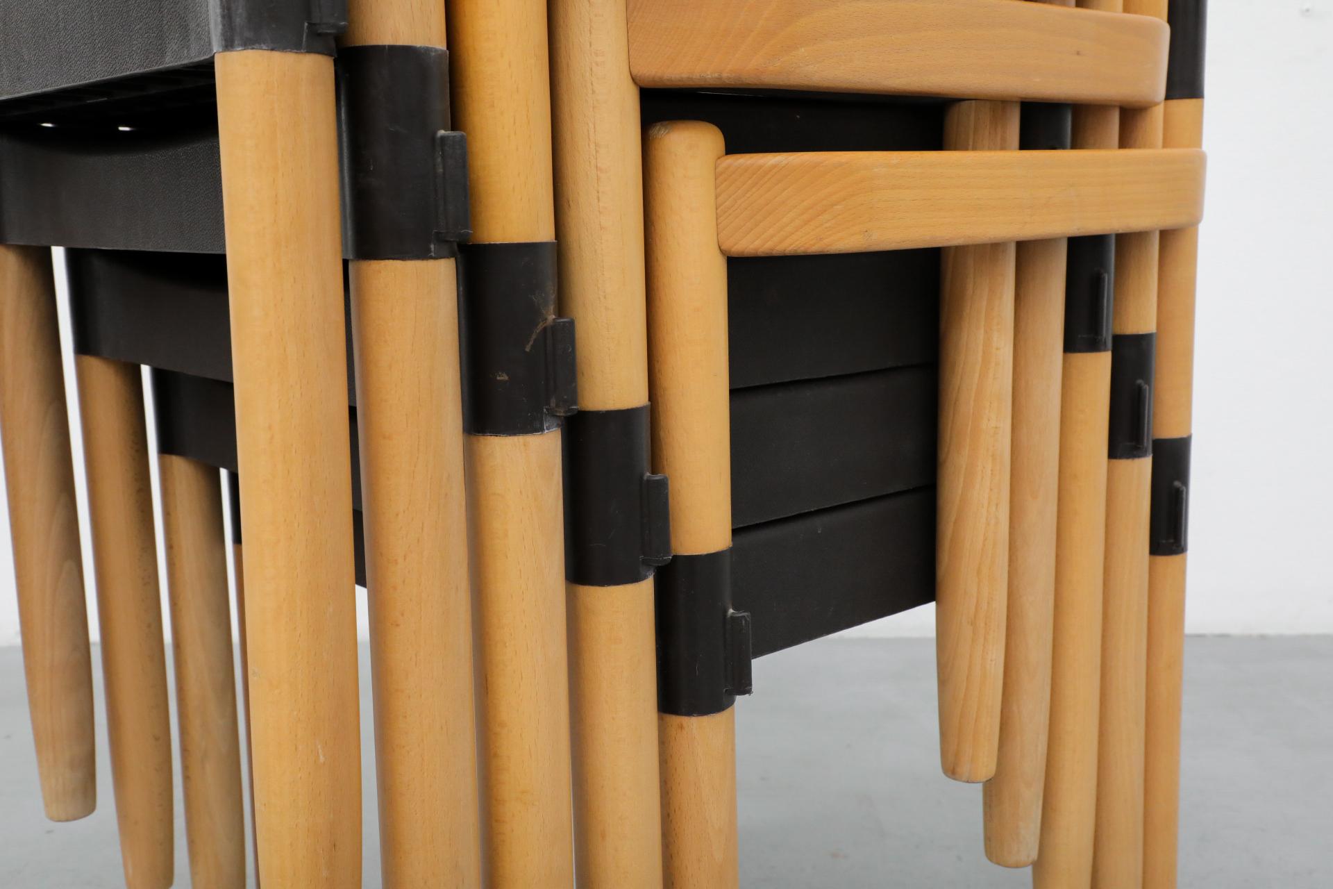 Mid-Century 'Strax' Stacking Arm Chairs by Hartmut Lohmeyer for Casala in Black For Sale 6