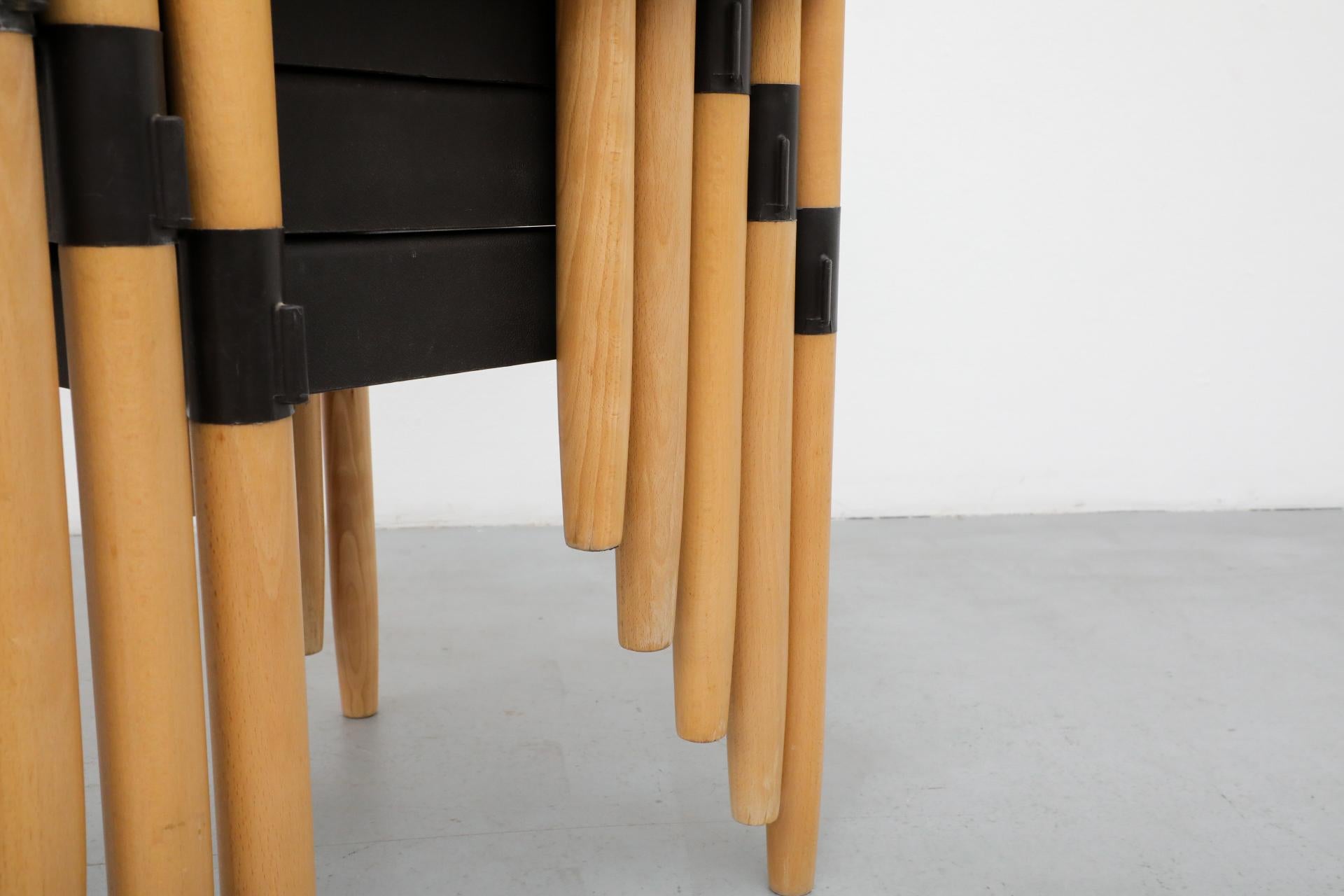 Mid-Century 'Strax' Stacking Arm Chairs by Hartmut Lohmeyer for Casala in Black For Sale 7