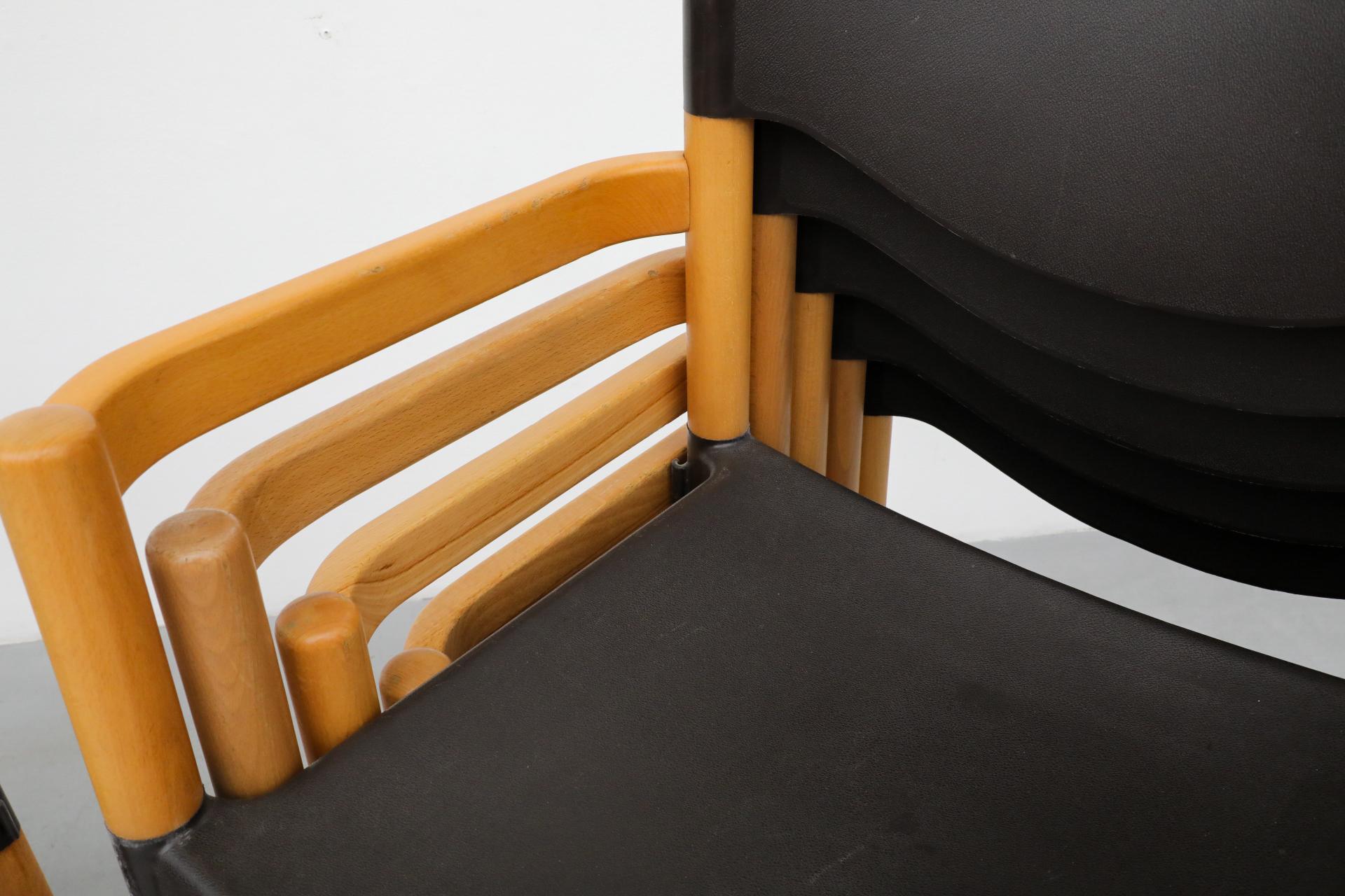 Mid-Century 'Strax' Stacking Arm Chairs by Hartmut Lohmeyer for Casala in Black For Sale 1