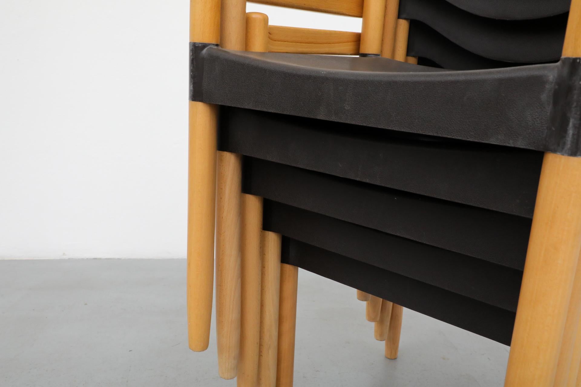 Mid-Century 'Strax' Stacking Arm Chairs by Hartmut Lohmeyer for Casala in Black For Sale 2
