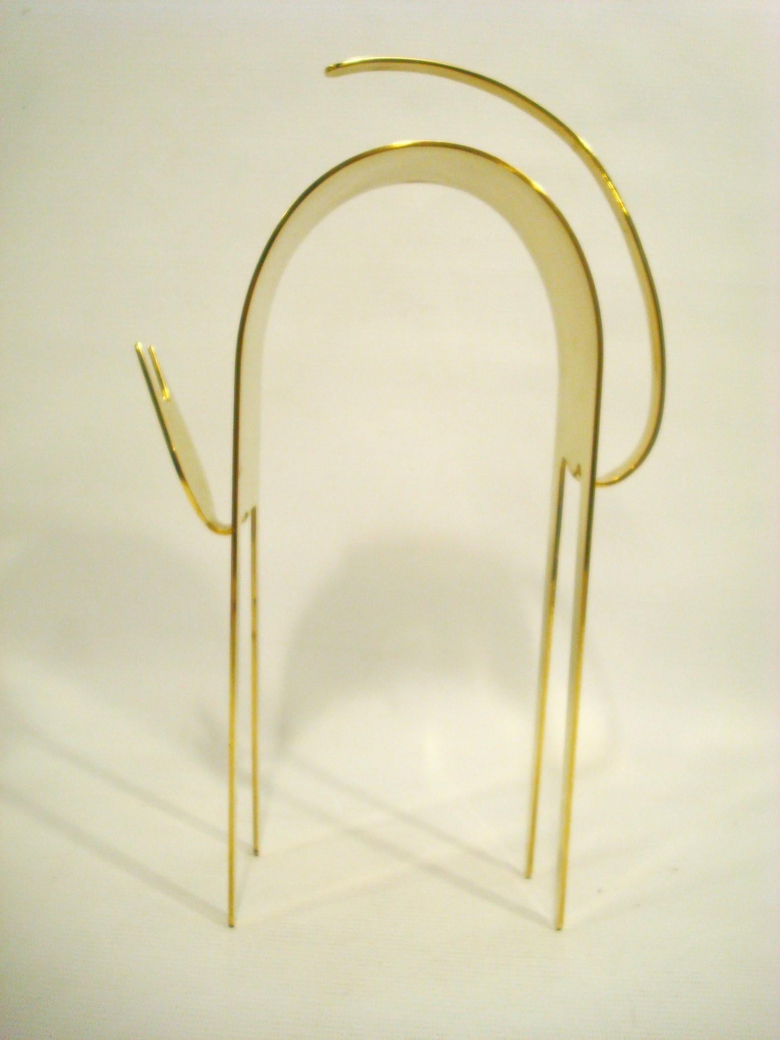 Siglo Medio / Art Decó / Vintage Escultura de Latón Estirada Figura de Gato Hagenauer Austríaco en venta