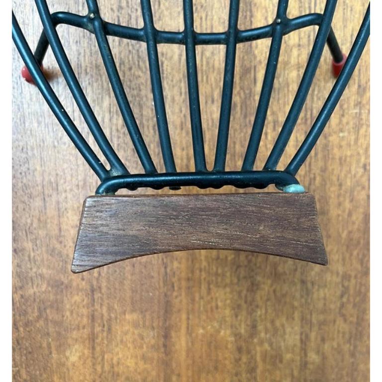 Mid-Century String Fruit Bowl with Teak Handle, 1960s For Sale 5