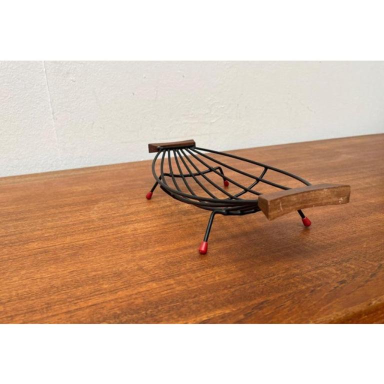 Mid-Century String Fruit Bowl with Teak Handle, 1960s For Sale 6