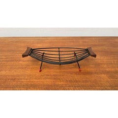 Mid-Century String Fruit Bowl with Teak Handle, 1960s