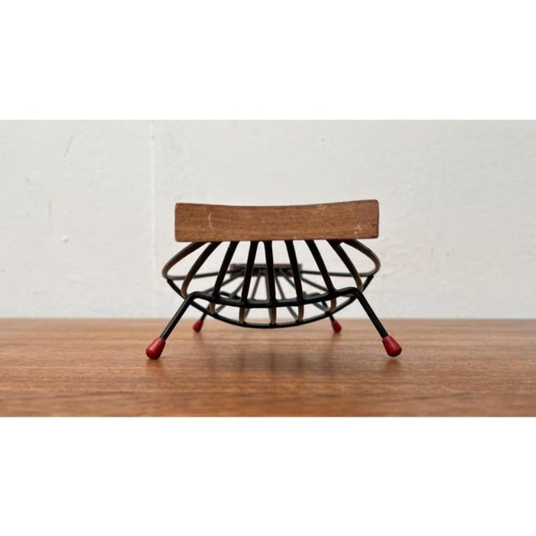 Mid-Century Modern Mid-Century String Fruit Bowl with Teak Handle, 1960s For Sale