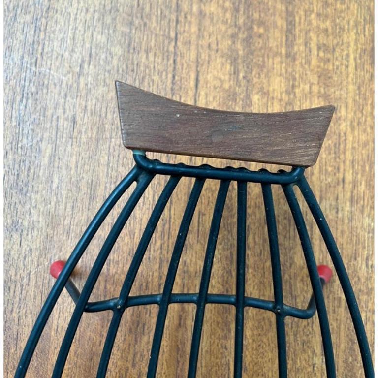 Mid-Century String Fruit Bowl with Teak Handle, 1960s For Sale 2