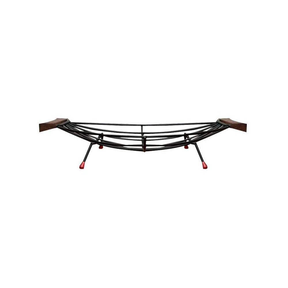 Mid-Century String Obstschale mit Teakholzgriff, 1960er Jahre
