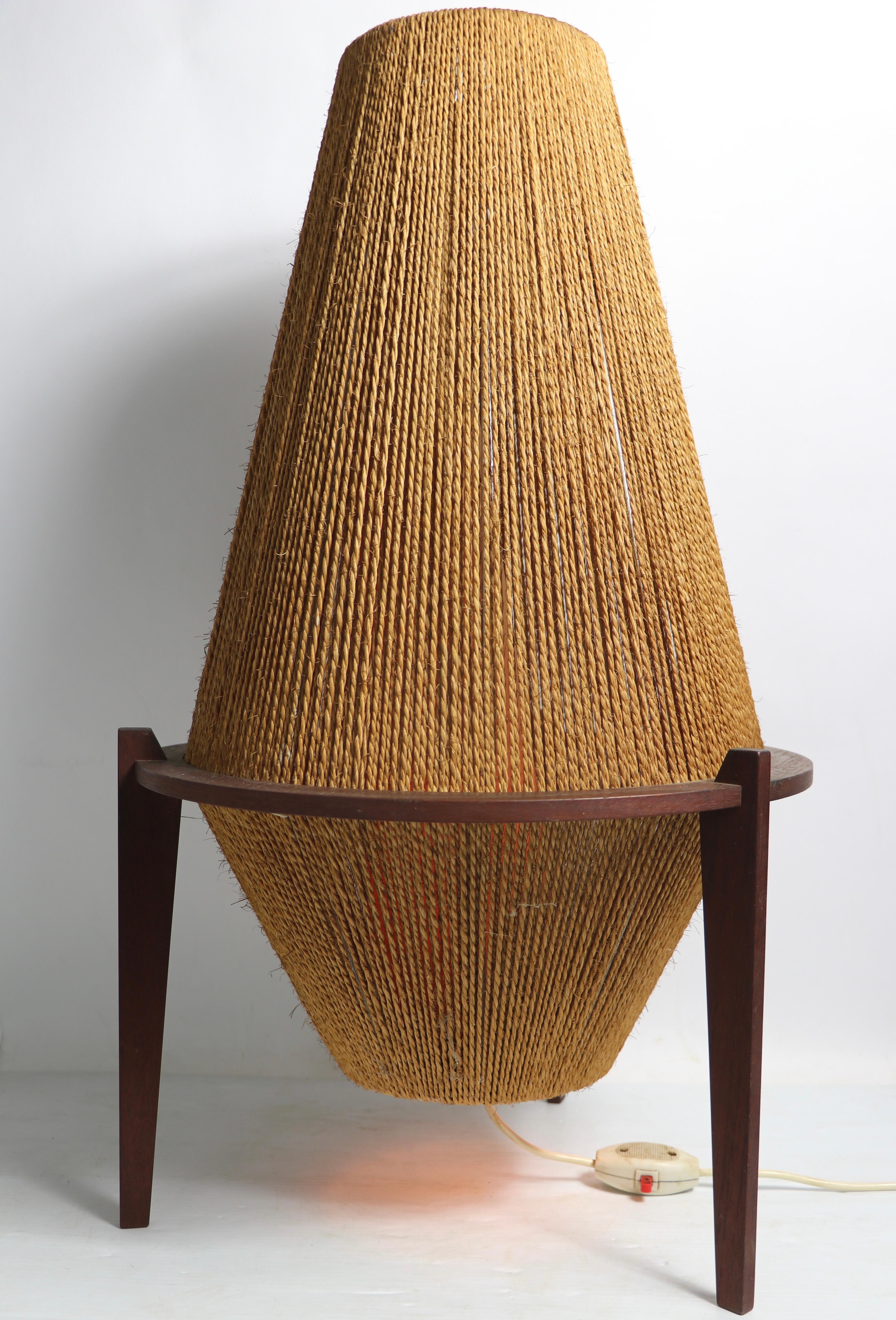 Mid Century String Lamp by I B Fabiasen for Fog and Morup In Good Condition In New York, NY