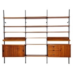 Mid century String shelf system teak & metal by Olof Pira Sweden, 1950s