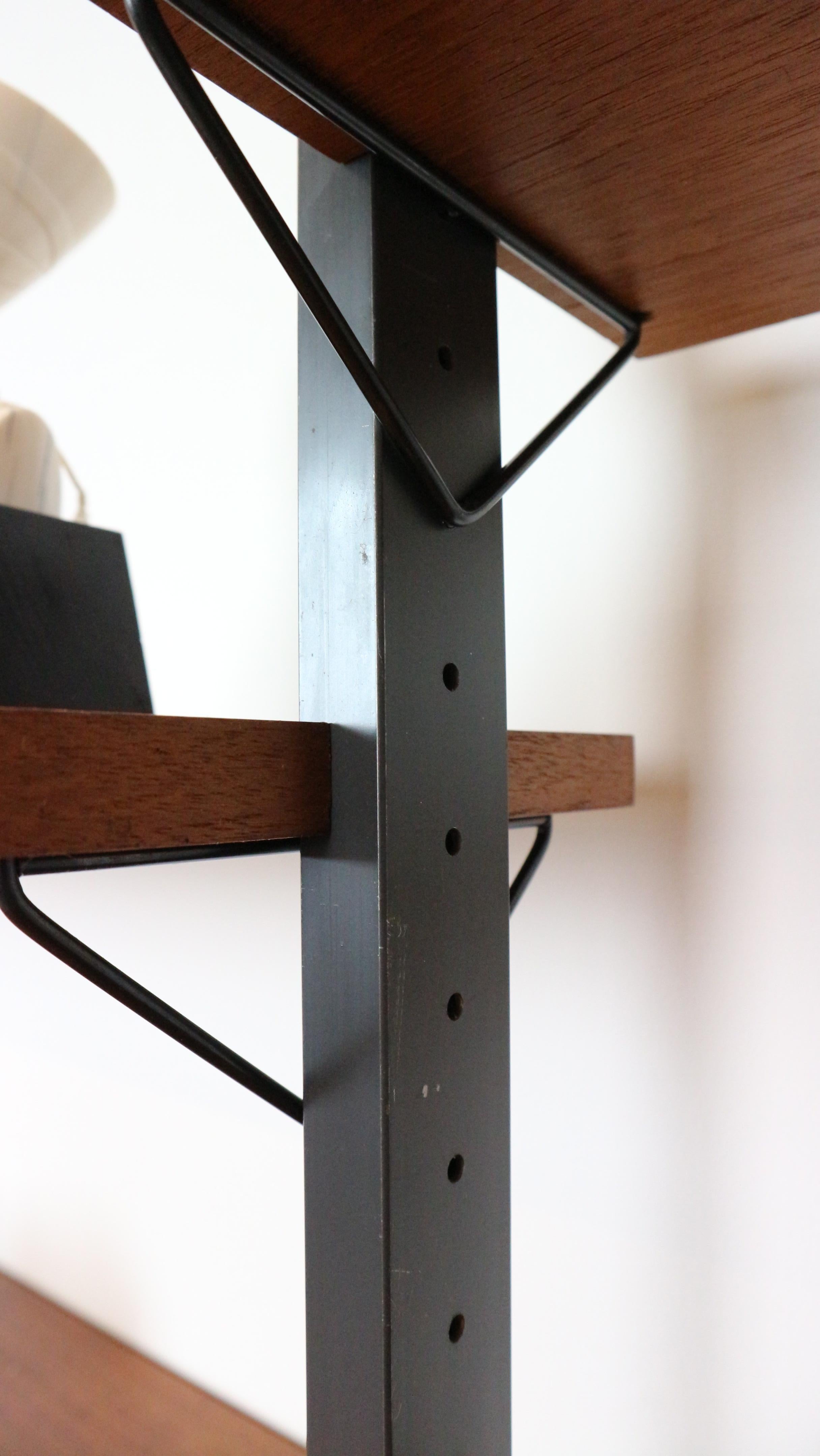 XXL Mid-Century String-Regalsystem aus Teakholz und Metall von Olof Pira Schweden, 1960er Jahre 8
