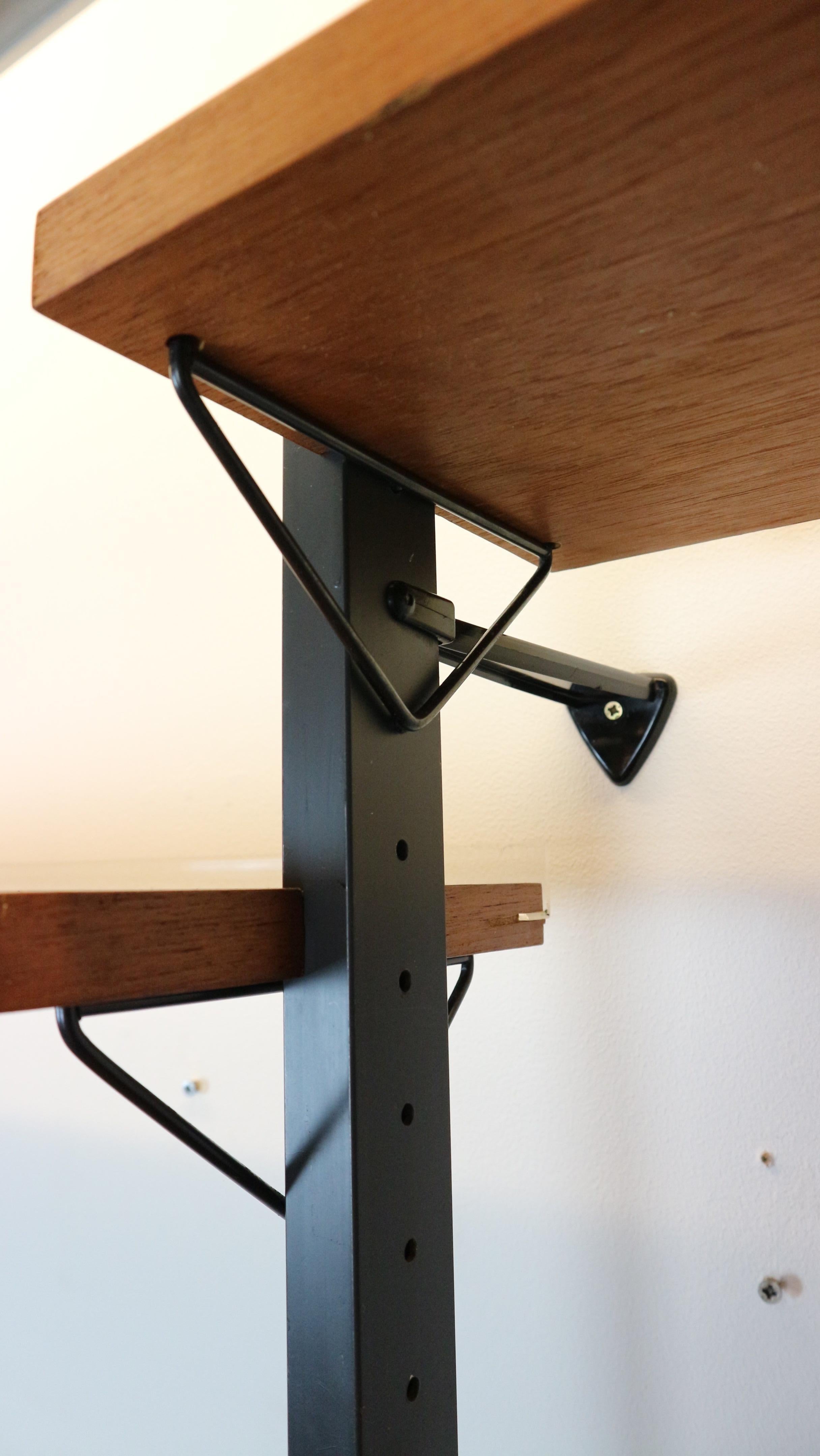 XXL Mid century String shelf system teak & metal by Olof Pira Sweden, 1960s For Sale 2