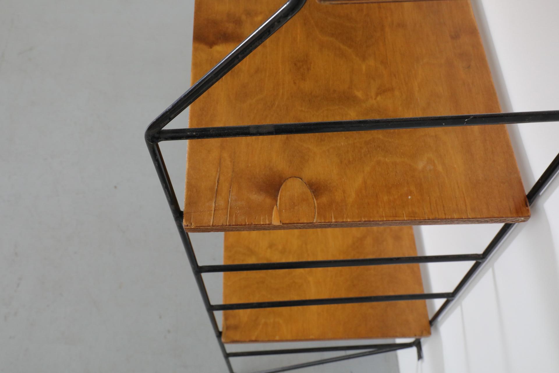 Mid-Century String Style Footed Wall Mount Shelving Unit 4