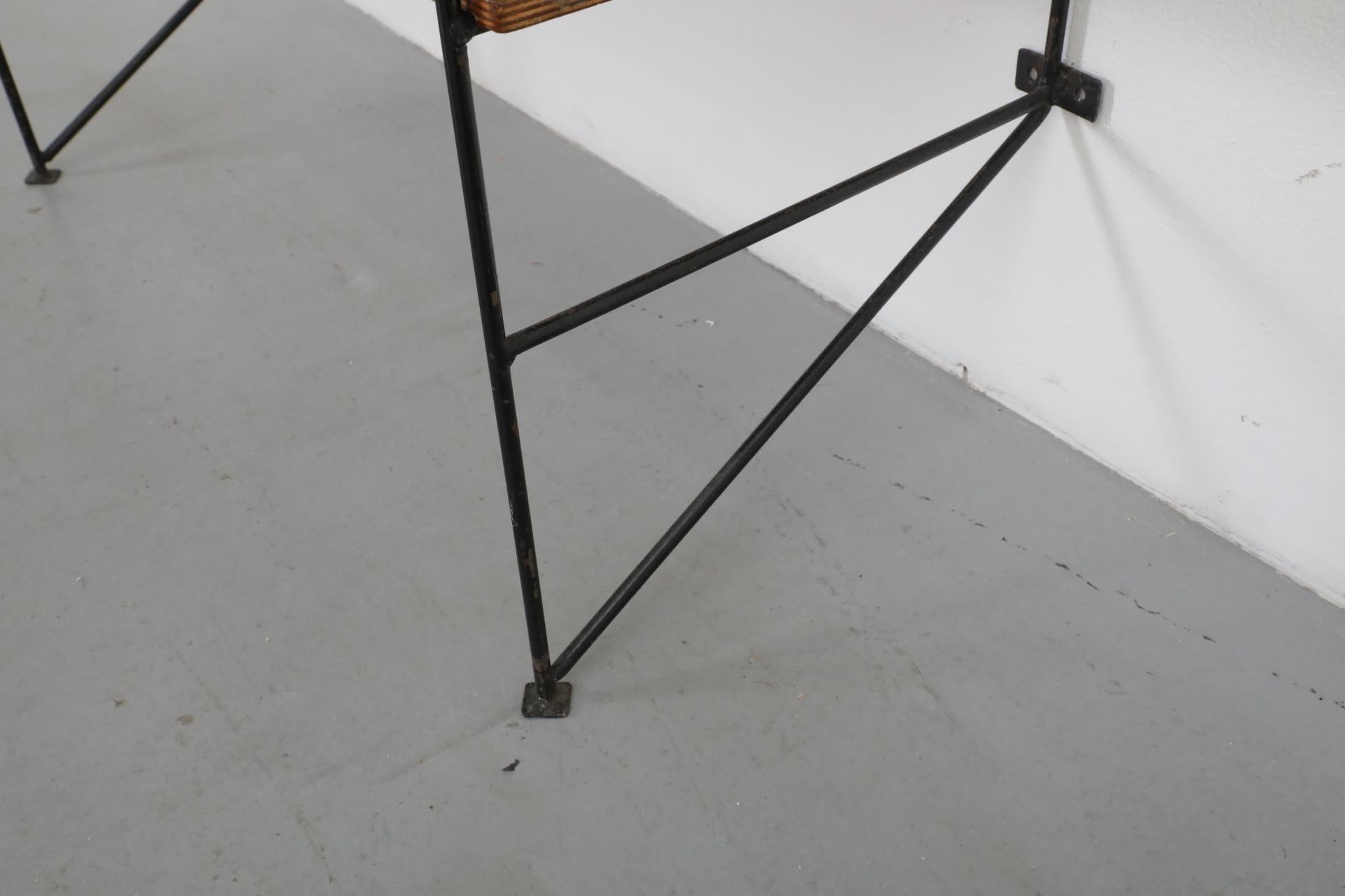 Mid-Century String Style Footed Wall Mount Shelving Unit 5
