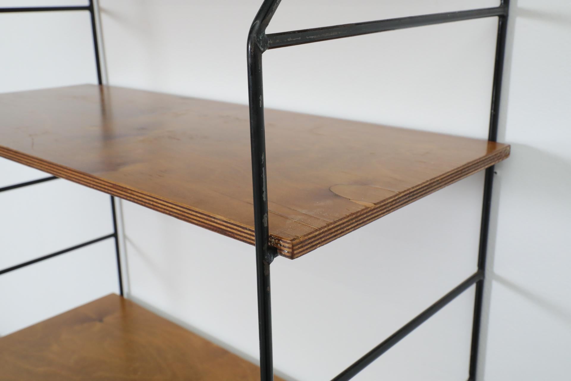 Mid-Century String Style Footed Wall Mount Shelving Unit 6