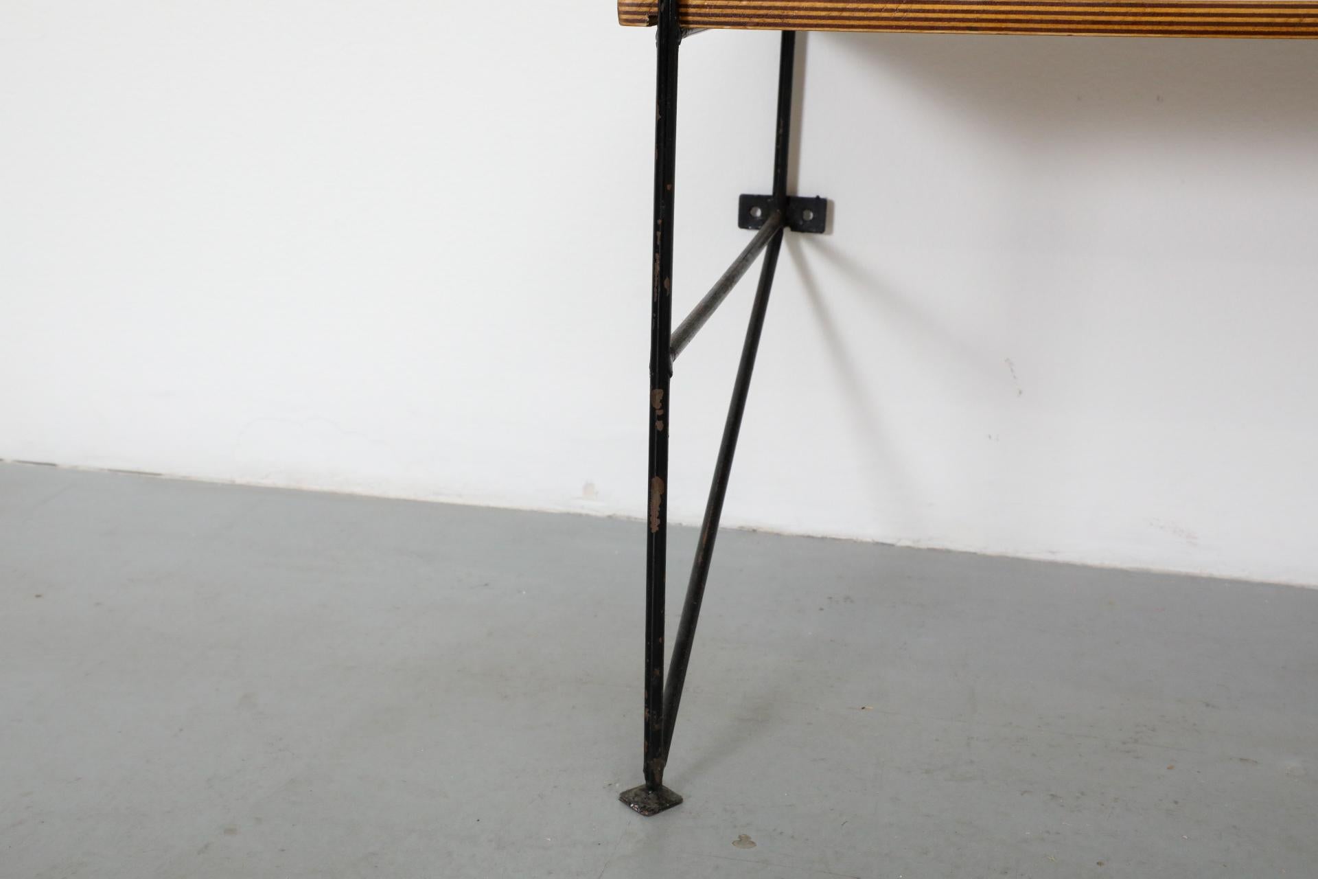 Mid-Century String Style Footed Wall Mount Shelving Unit 9