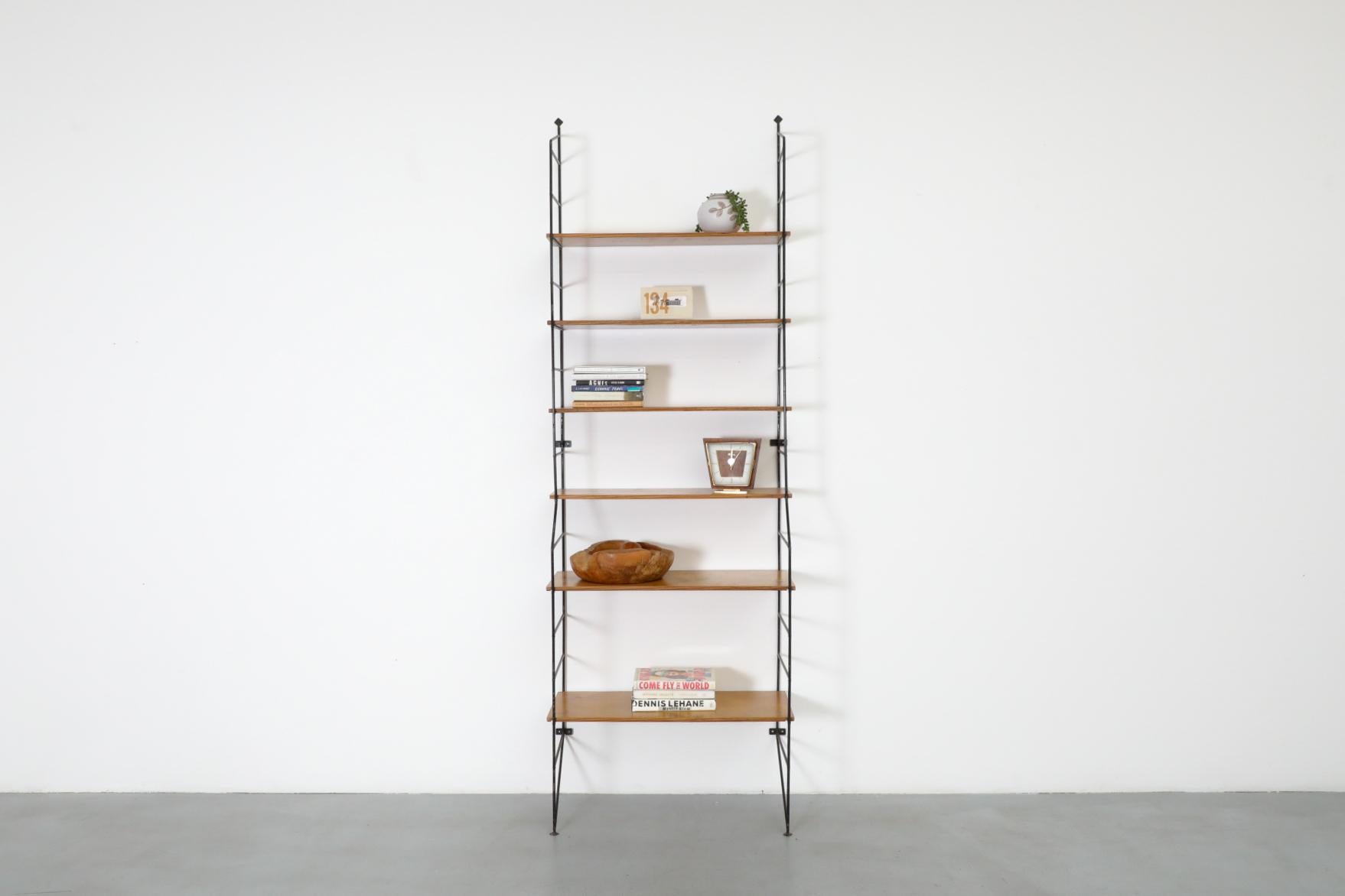 Mid-Century String Style Footed Wall Mount Shelving Unit 10