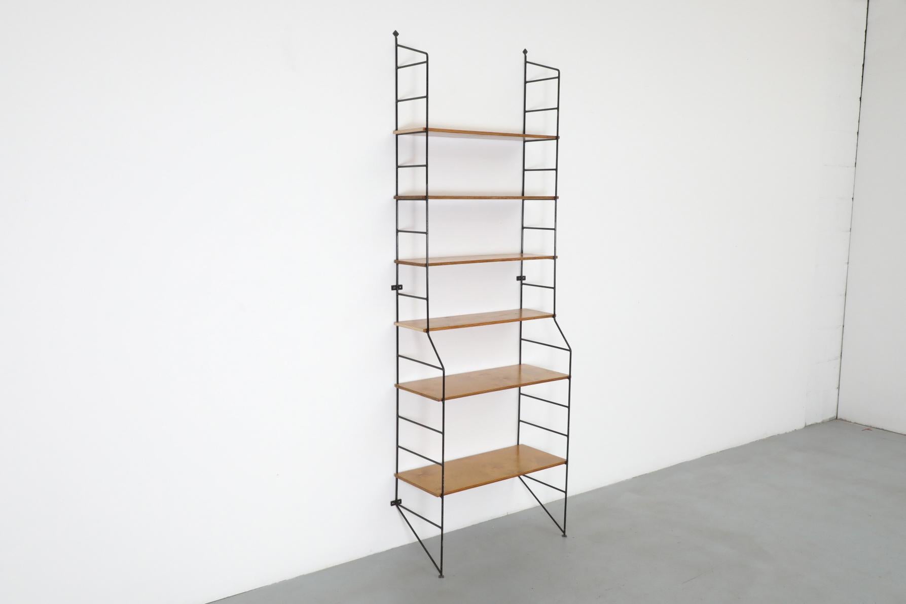Mid-Century Modern Mid-Century String Style Footed Wall Mount Shelving Unit