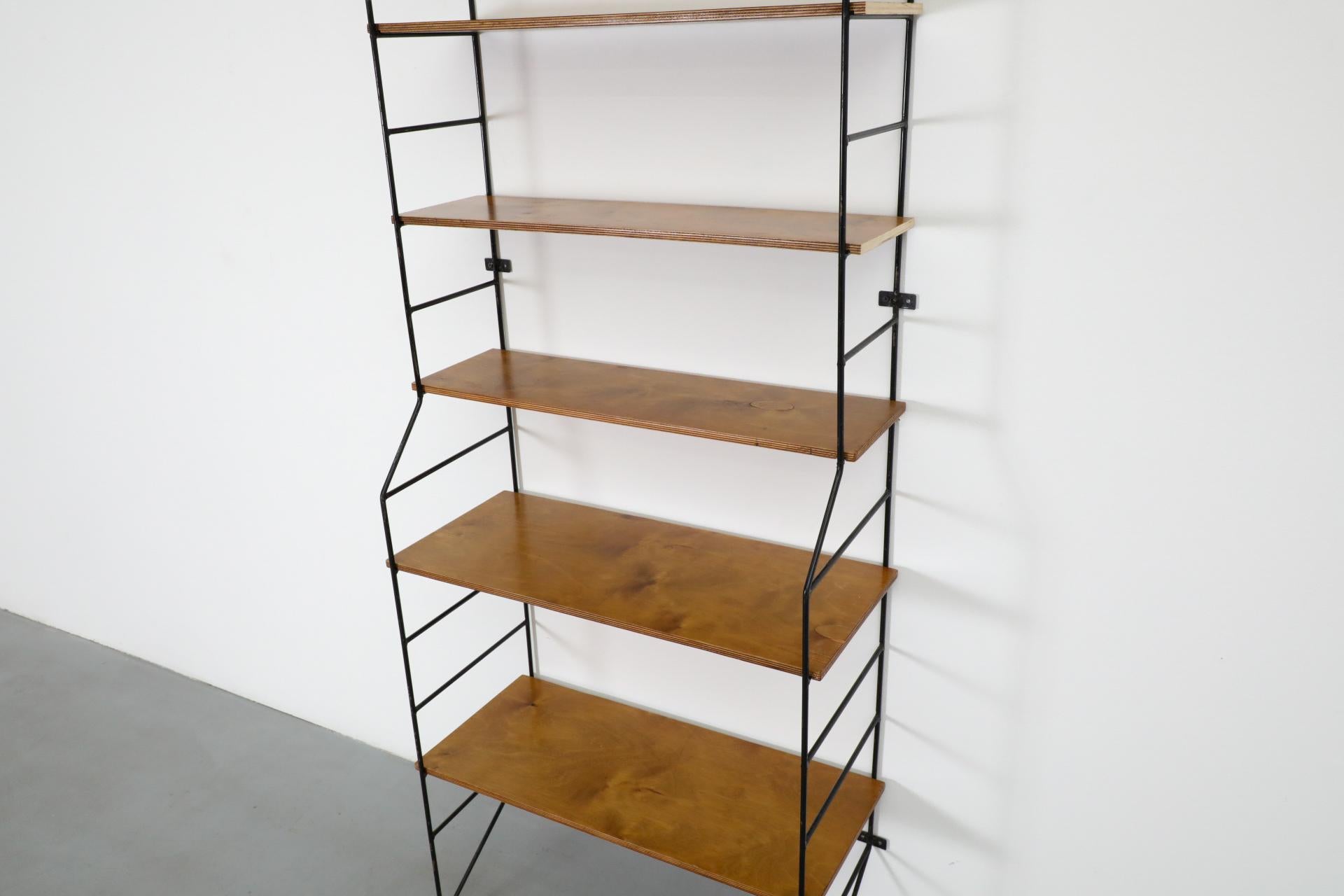 Mid-Century String Style Footed Wall Mount Shelving Unit 1