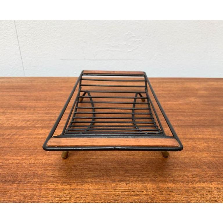 Mid-Century String Style Fruit Bowl With Teak Handle, 1960s For Sale 5