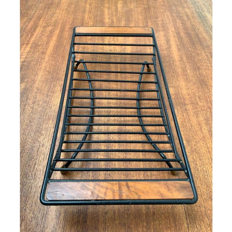 Mid-Century String Style Fruit Bowl With Teak Handle, 1960s For Sale 1