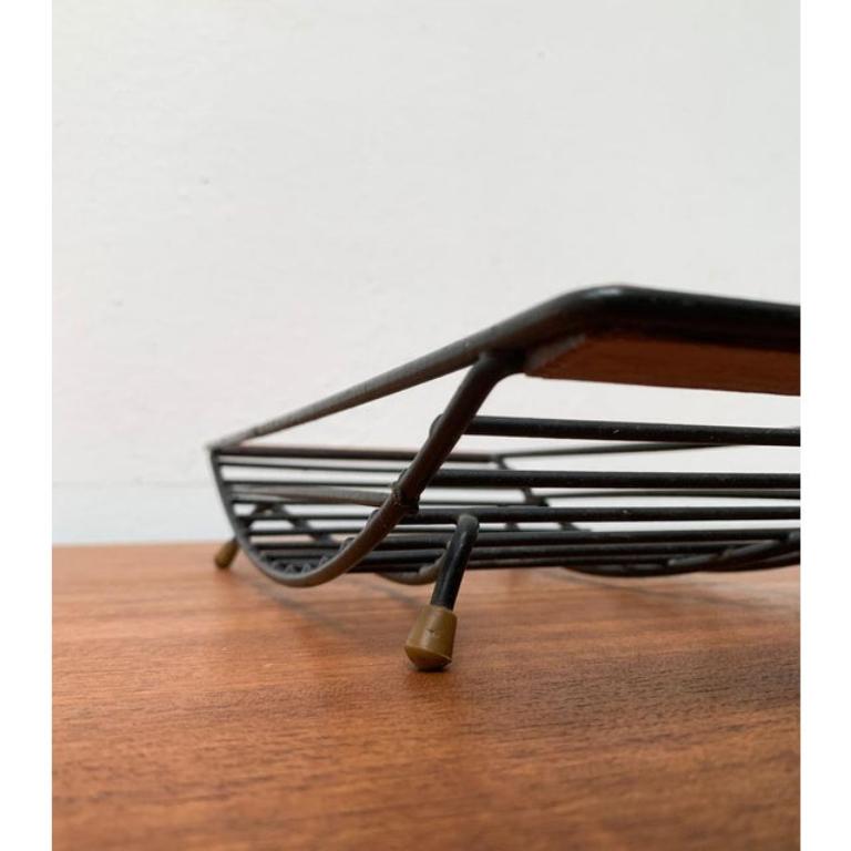 Mid-Century String Style Fruit Bowl With Teak Handle, 1960s For Sale 3
