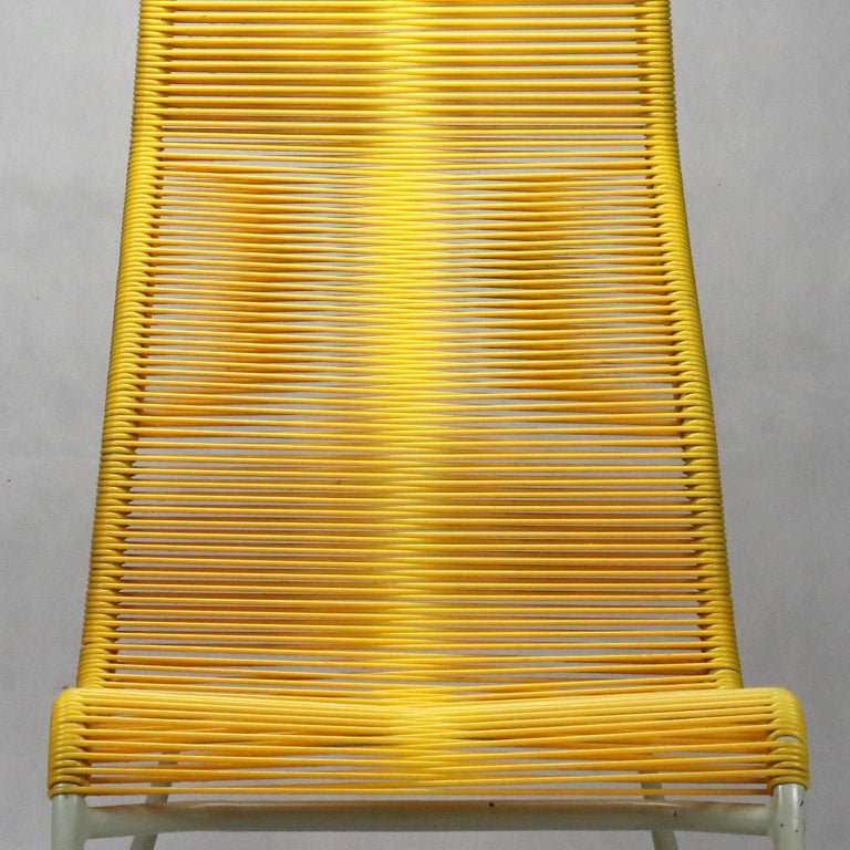 Mid Century String Tubular Rocking Chair, 1960s For Sale at 1stDibs