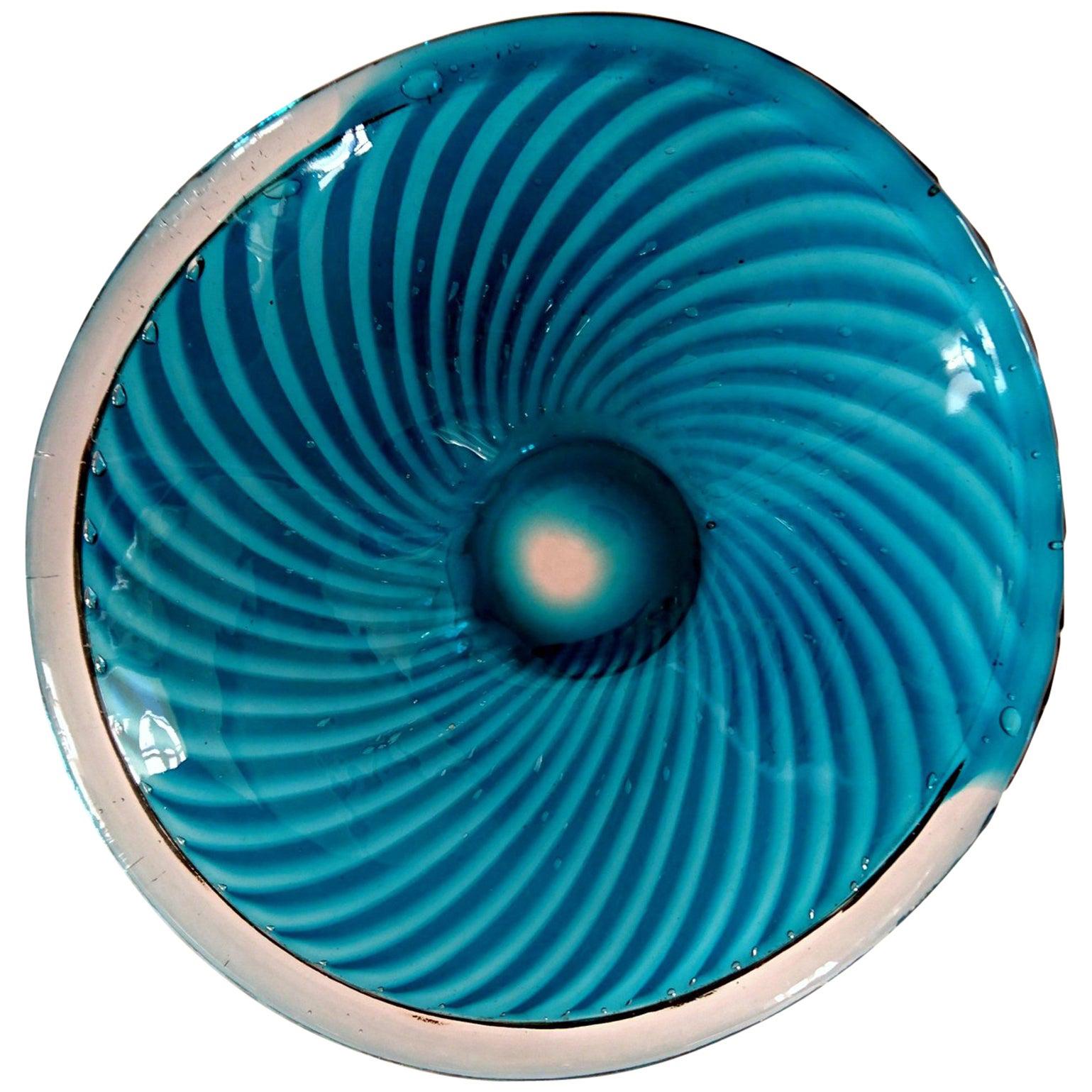 Midcentury Striped Glass Bowl by Gullaskruf, Sweden For Sale