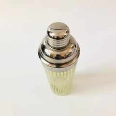 Mid Century Striped Glass Cocktail Shaker