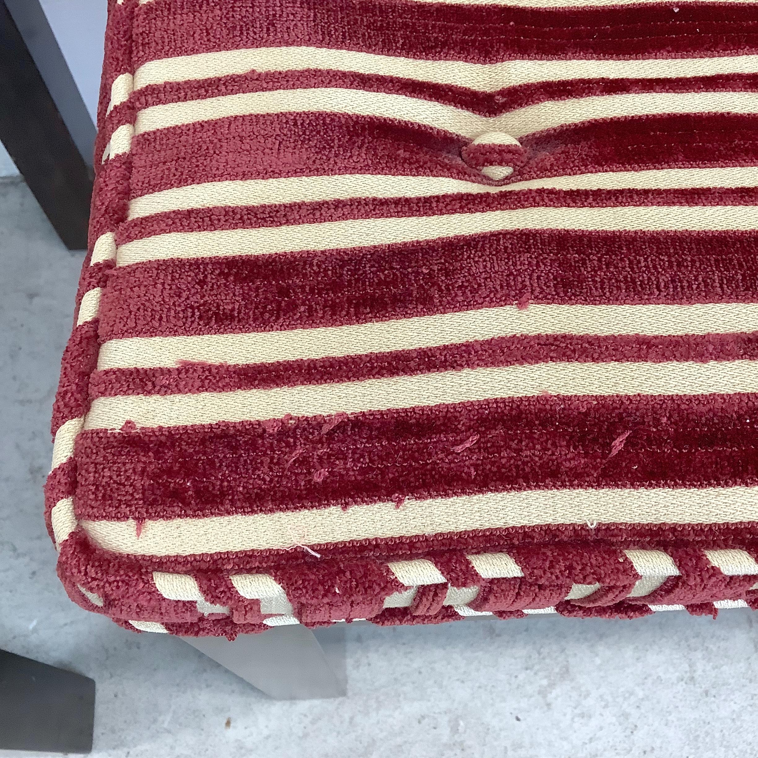 Reposapiés cuadrados a rayas de mediados de siglo - Pareja en venta 4