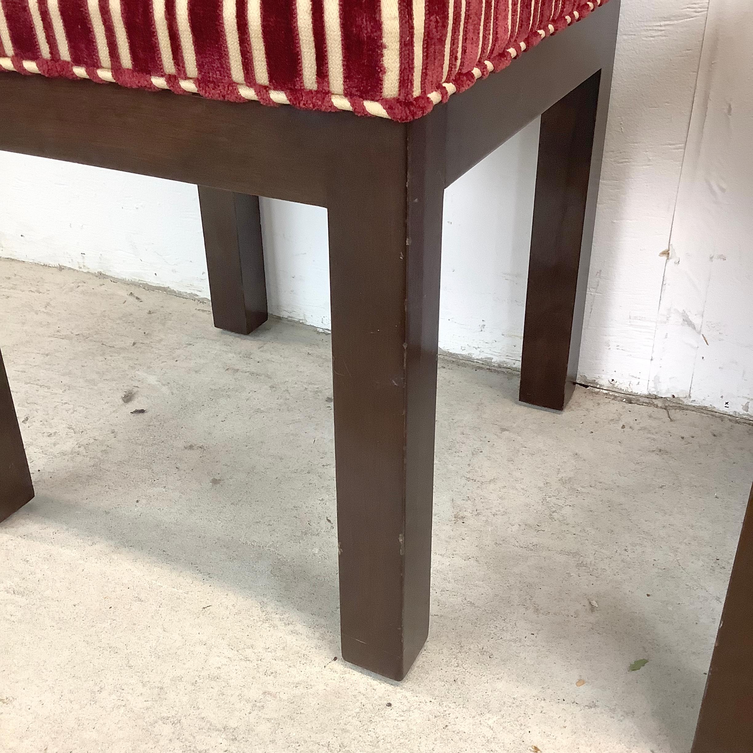 Reposapiés cuadrados a rayas de mediados de siglo - Pareja en venta 13