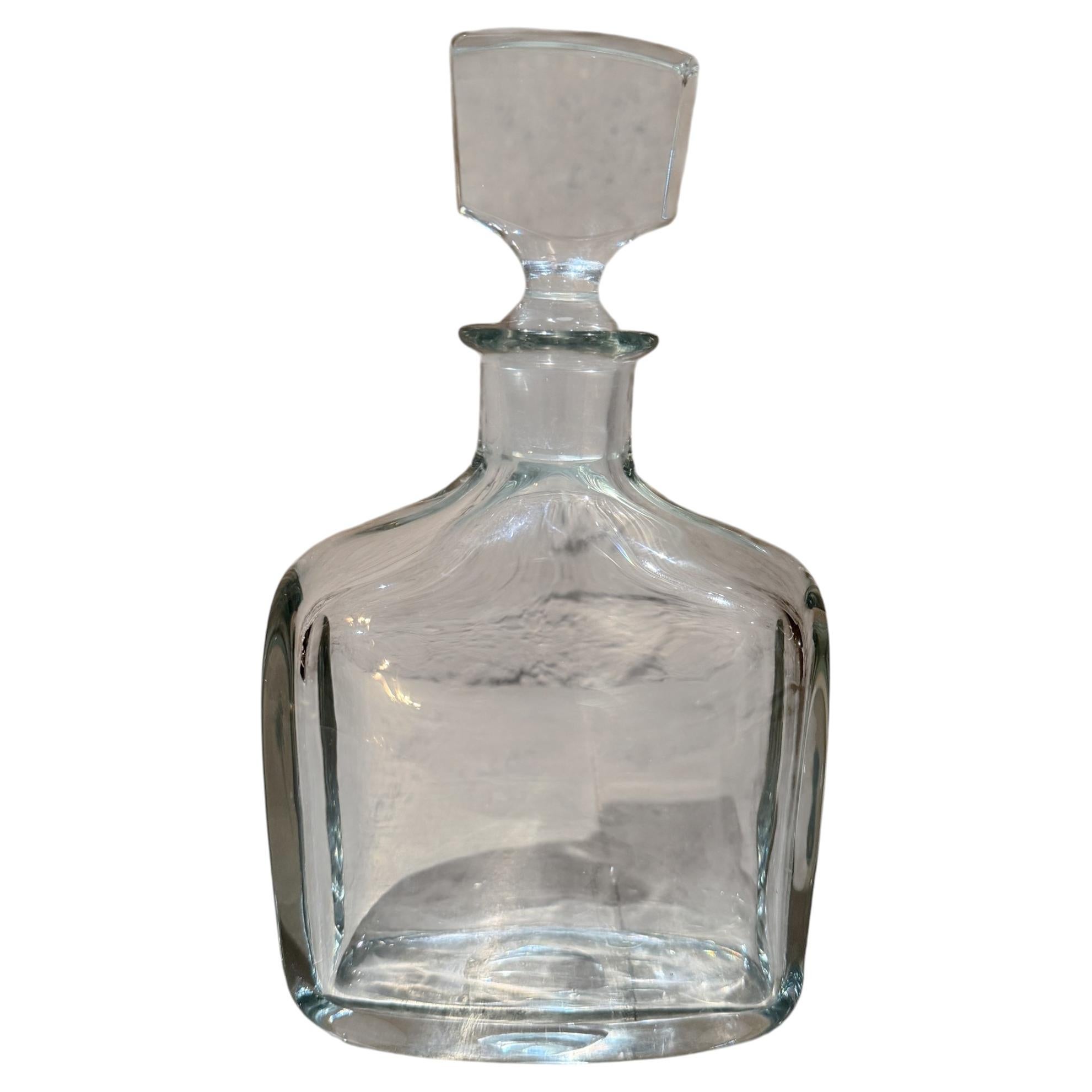 Mid-Century Strombergshyttan (Attributed, Unsigned) Crystal Flask Decanter