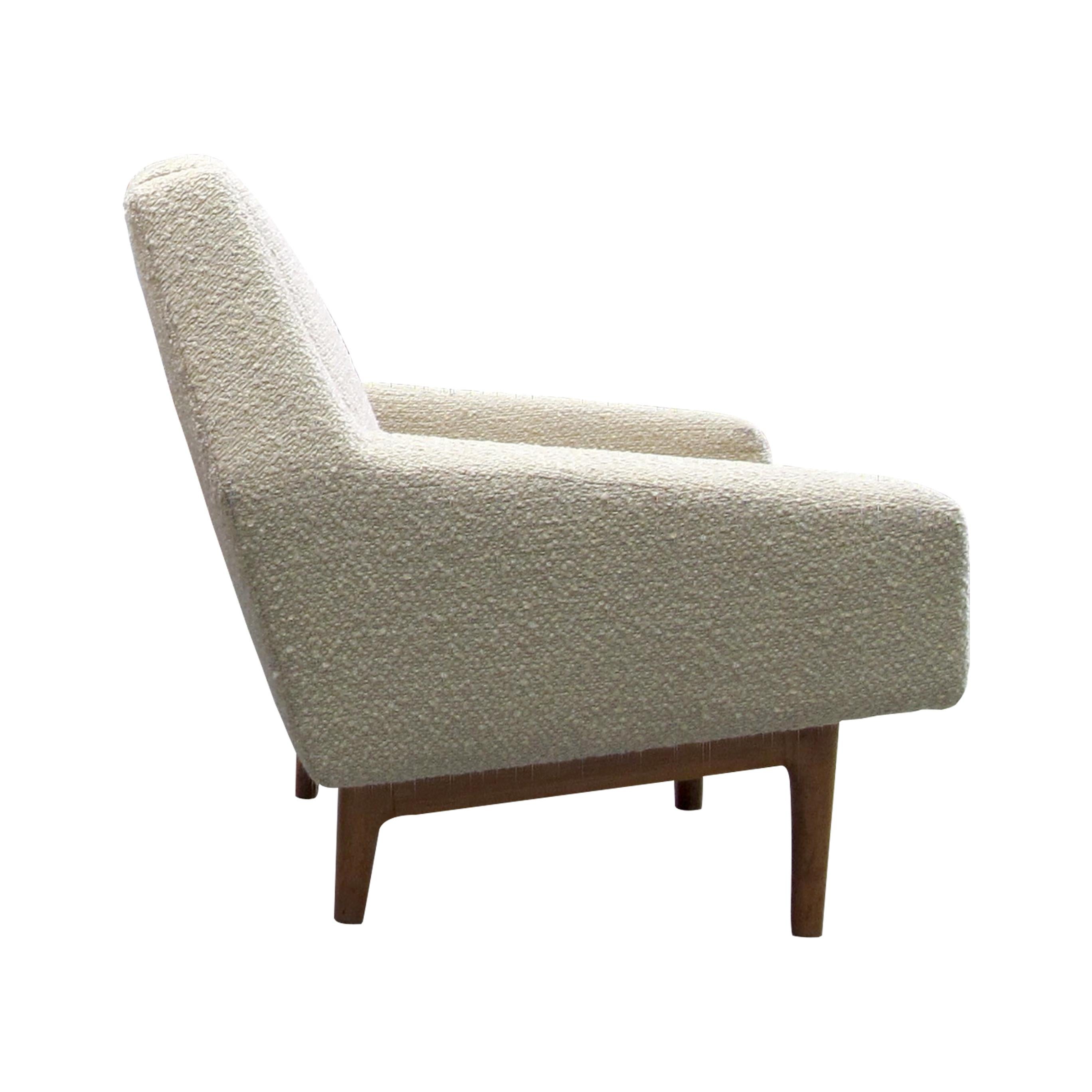 Mid-Century Modern Mid-Century Structural pair of Armchairs Newly Upholstered, Swedish 