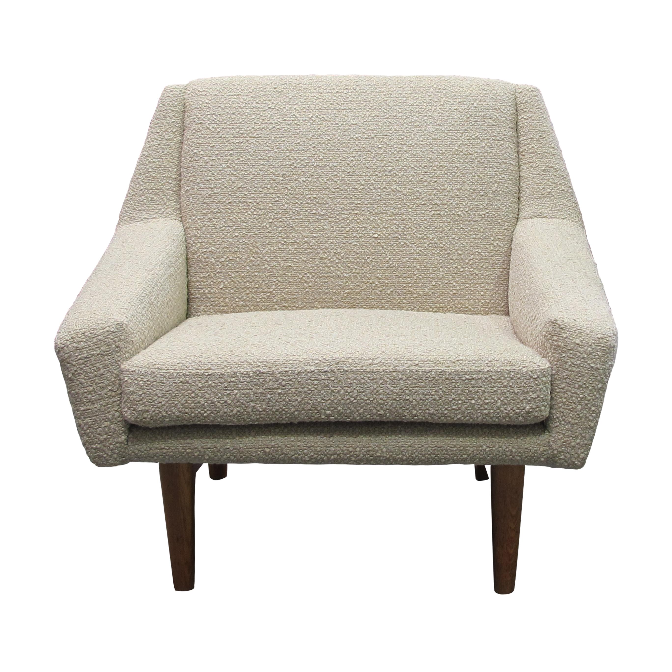 Mid-20th Century Mid-Century Structural pair of Armchairs Newly Upholstered, Swedish 