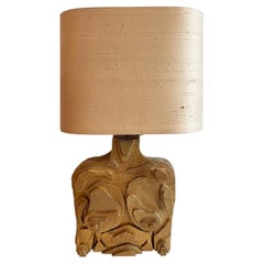Mid-century Studio Abstract Sculptural Male/Female Table Lamp, Vintage Shade