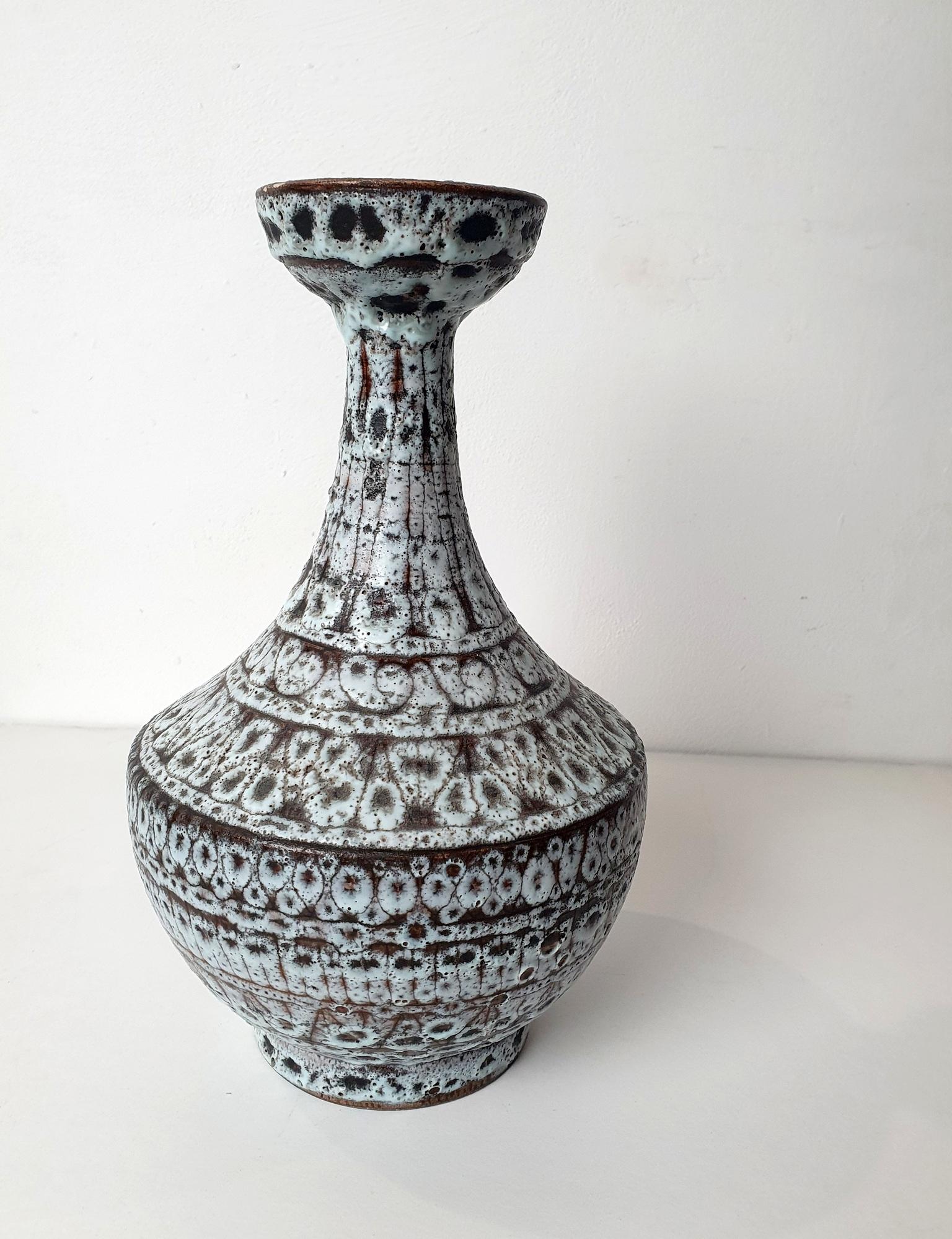 Mid Century Studio Keramik Vase Italien im Angebot 3