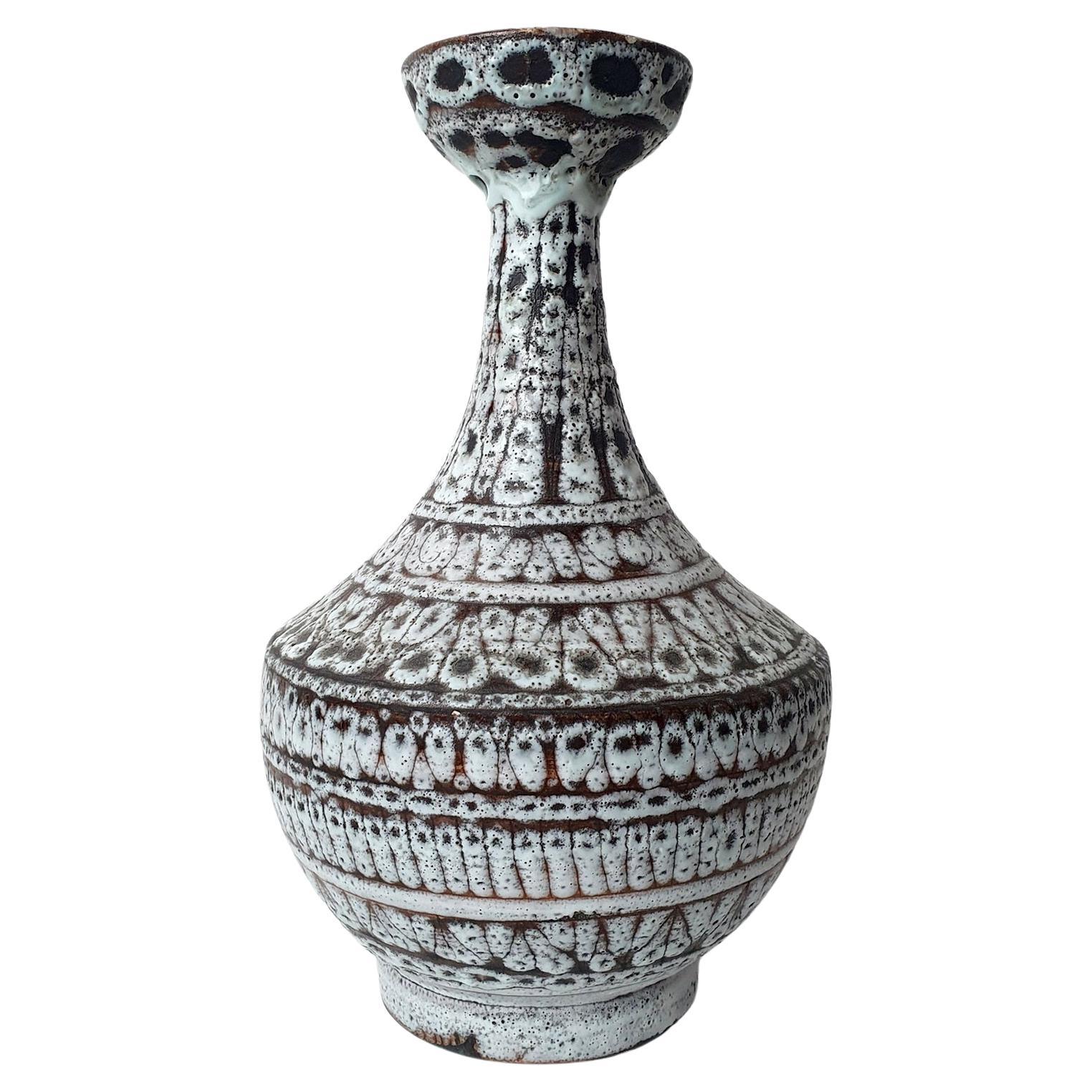 Mid Century Studio Ceramic Vase Italy For Sale